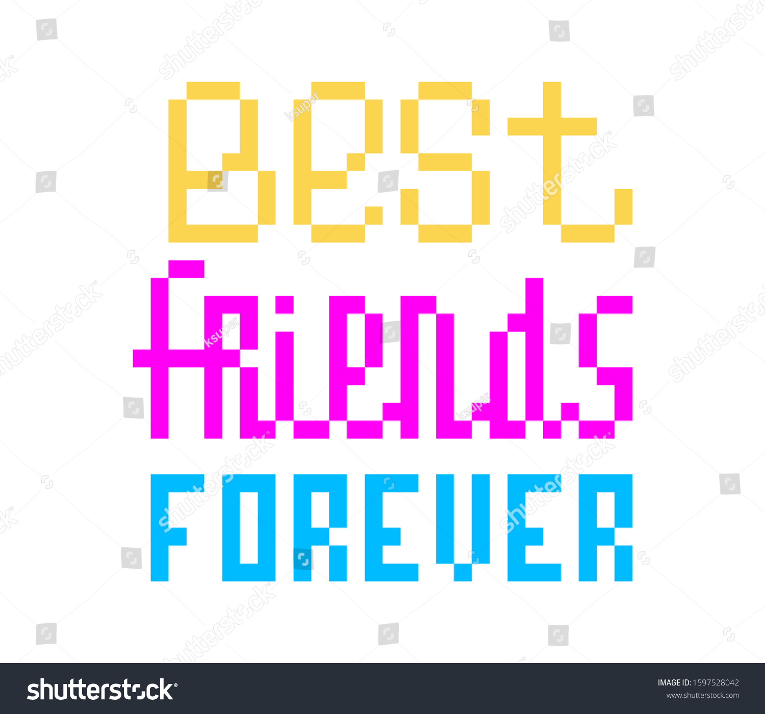 Best Friends Forever 8 Bit Pixel Stock Vector Royalty Free