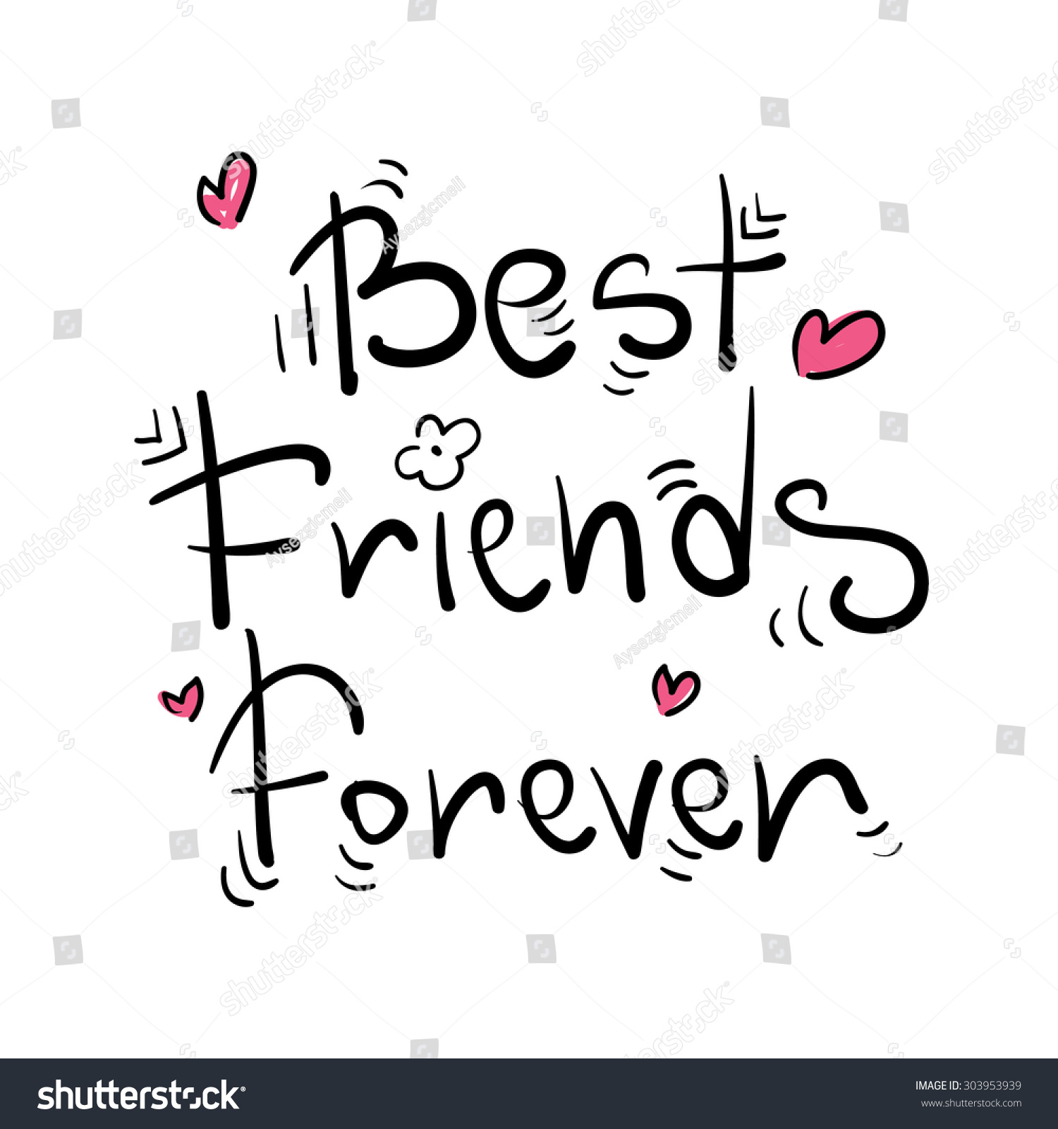 Best Friends Forever Greeting Card Poster Stock Vector (Royalty Free ...