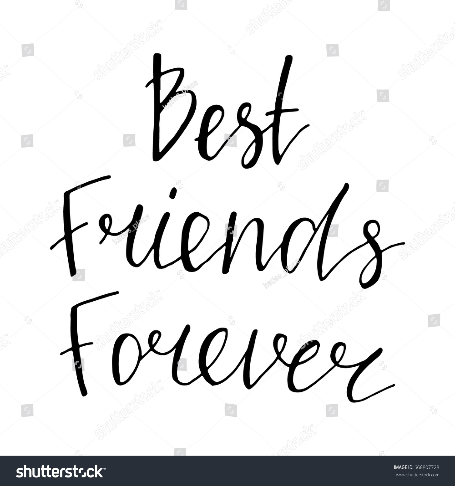 Best Friends Forever Hand Drawn Vector Stock Vector 668807728 ...