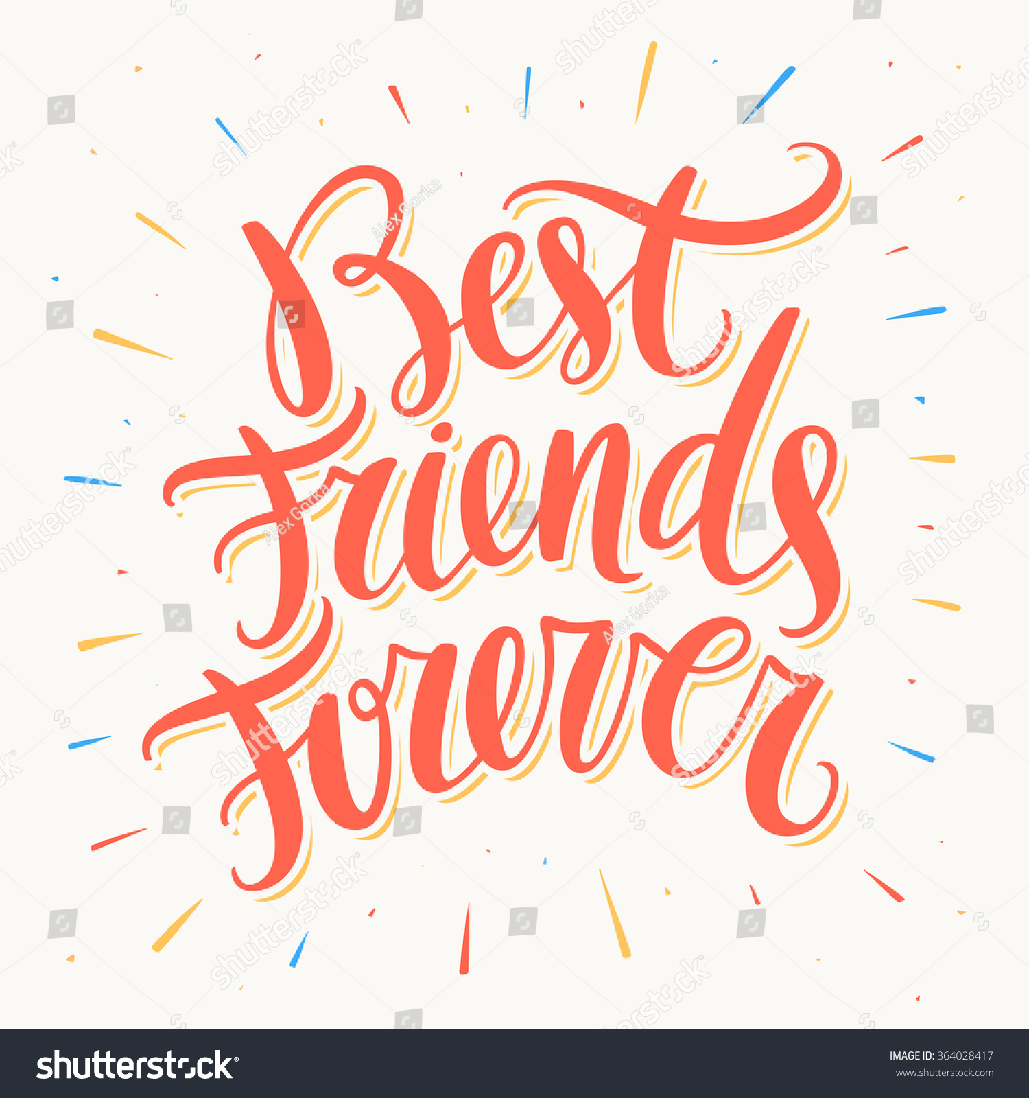 Best Friends Forever Hand Lettering Stock Vector 364028417 Shutterstock 