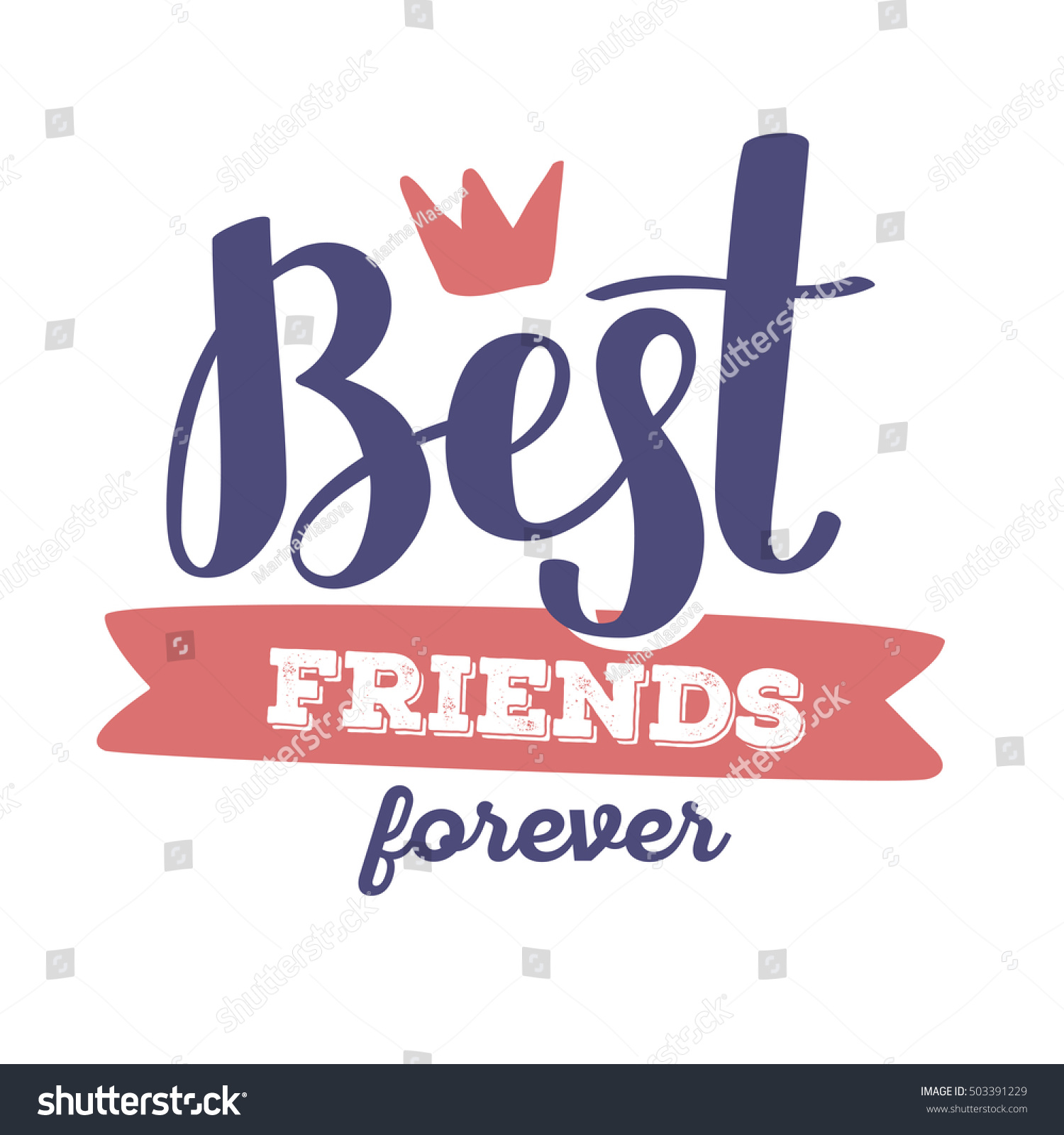 Best Friends Forever Red Blue Color Stock Vector (Royalty Free ...