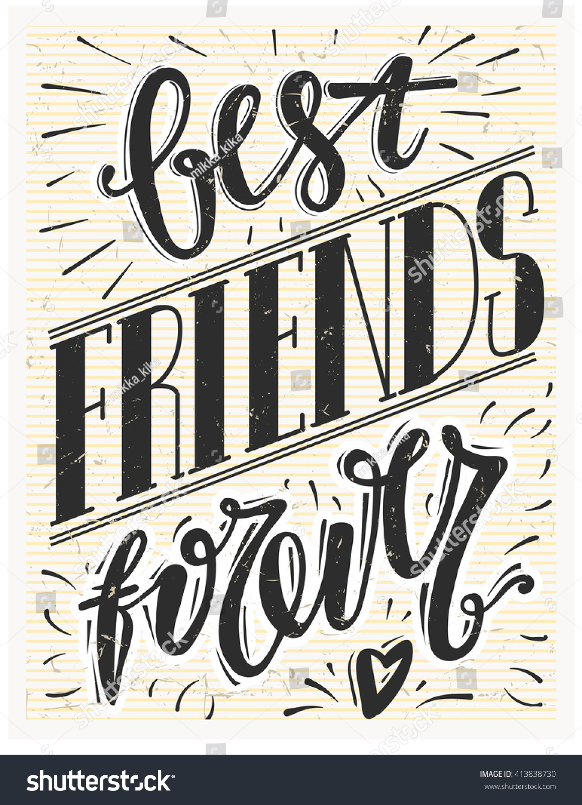 Best Friends Forever Text On Paper Stock Vector 413838730 - Shutterstock