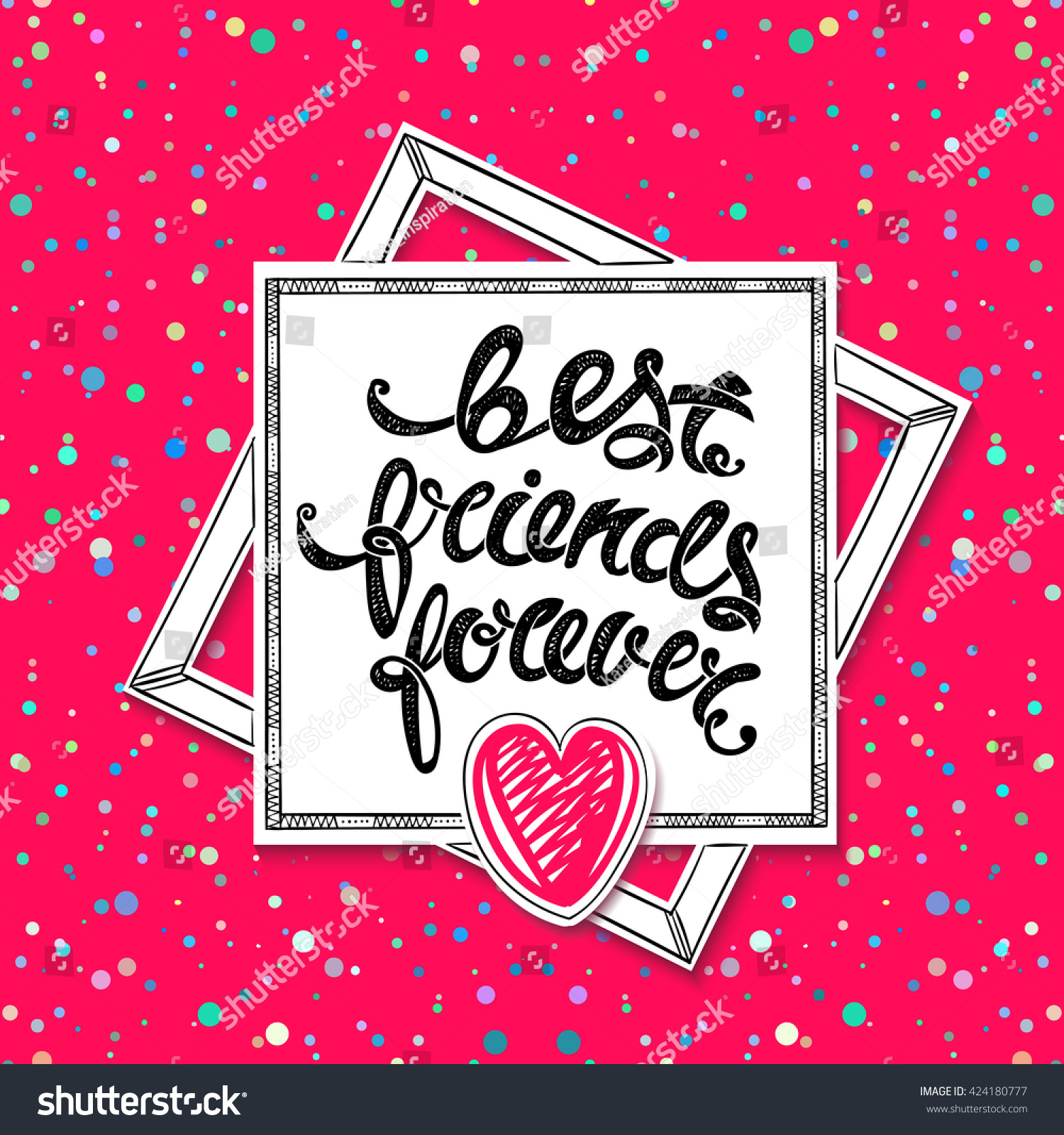 Best Friends Forever Vector Greeting Card Stock Vector (2018