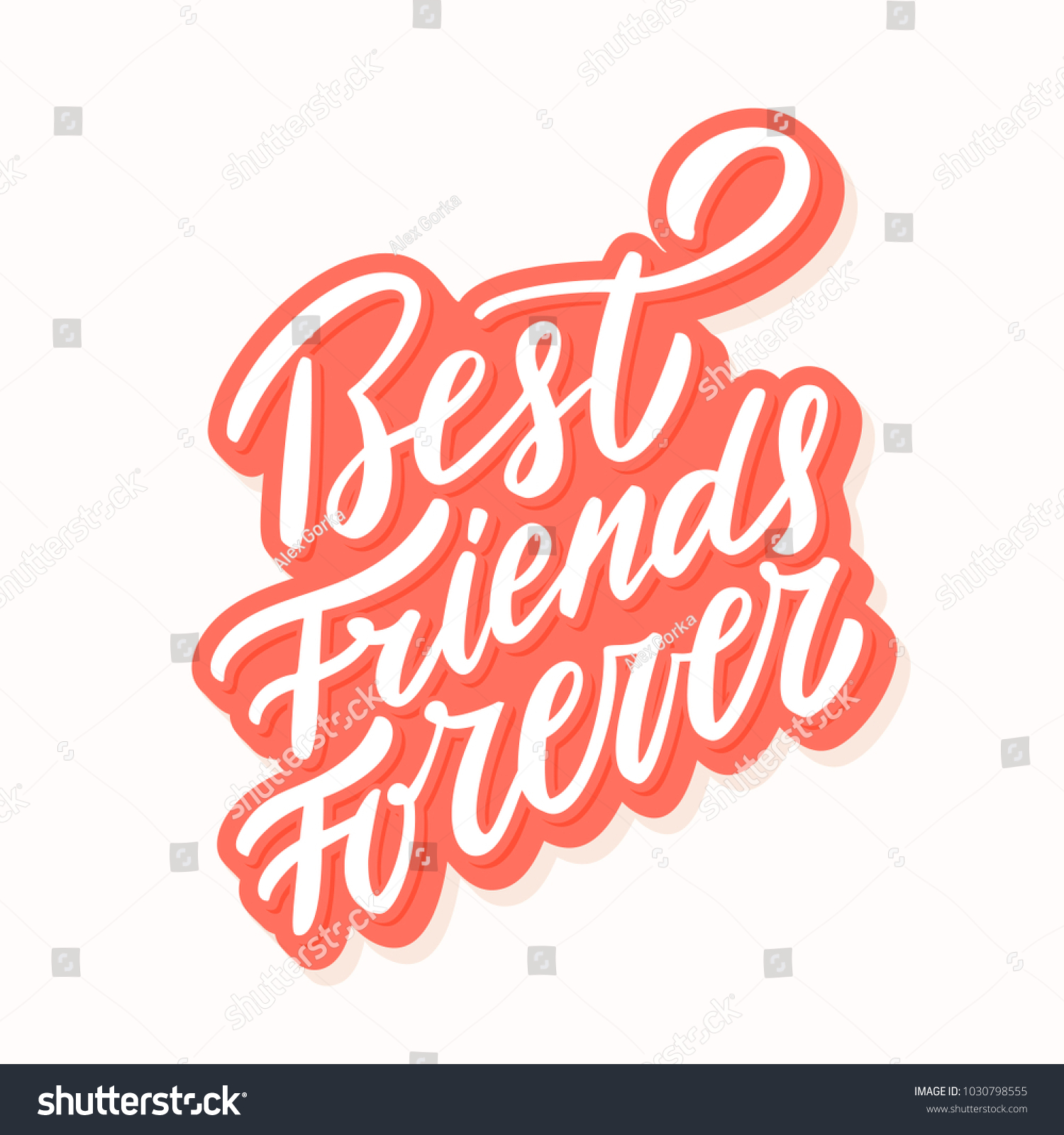 Best Friends Forever Vector Lettering Stock Vector (Royalty Free ...