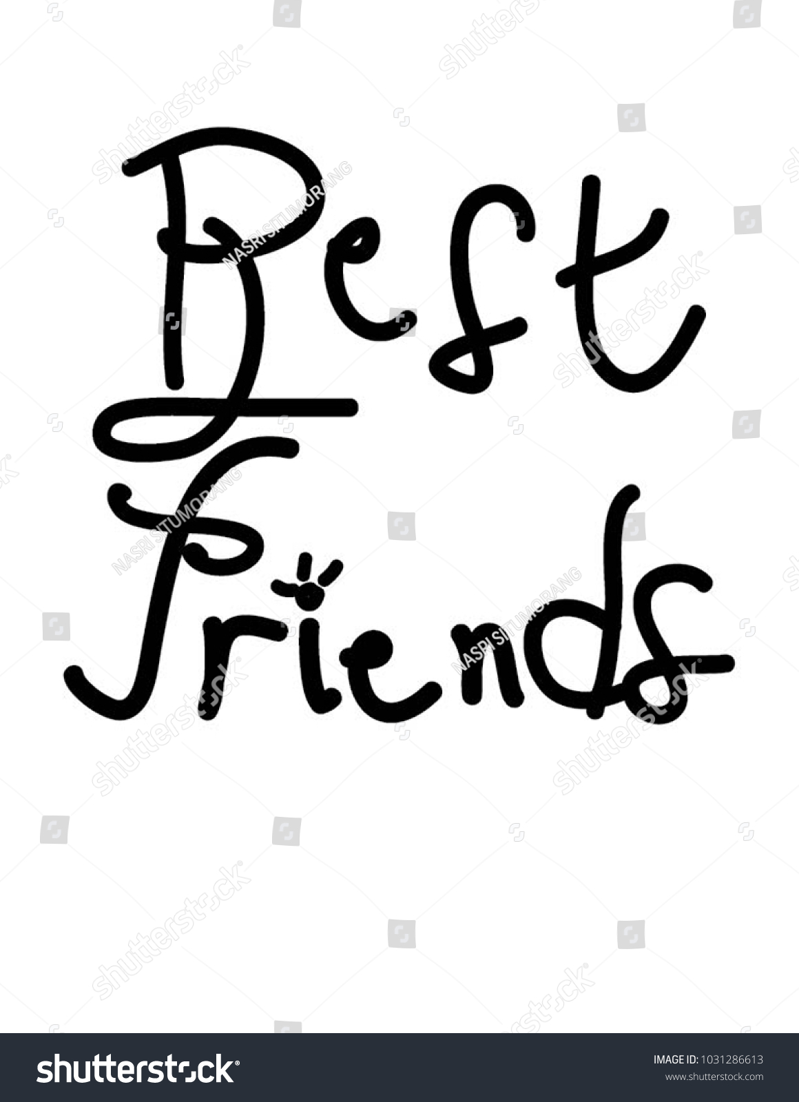 Best Friends Hand Written Vector Illustration Stock Vector (Royalty ...