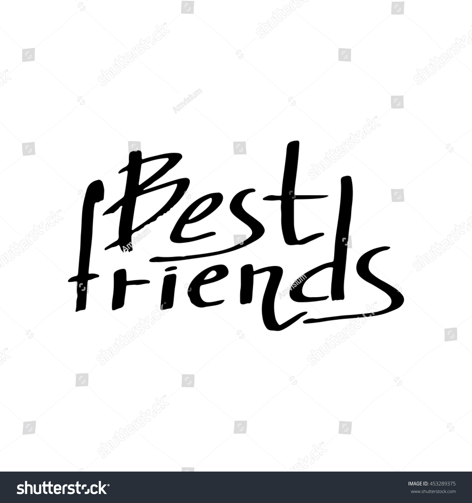 Best Friends Single Short Hand Drawn Stock Vector 453289375 - Shutterstock