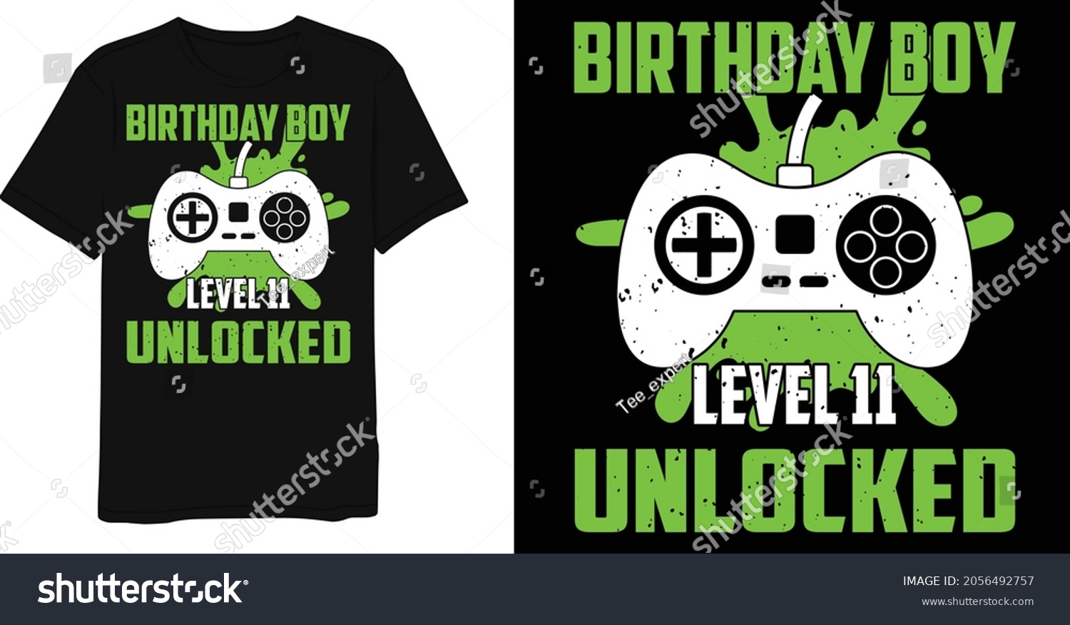 SVG of Best Gaming Quotes Birthday Boy Level 11 Unlocked T-shirt Design Template svg