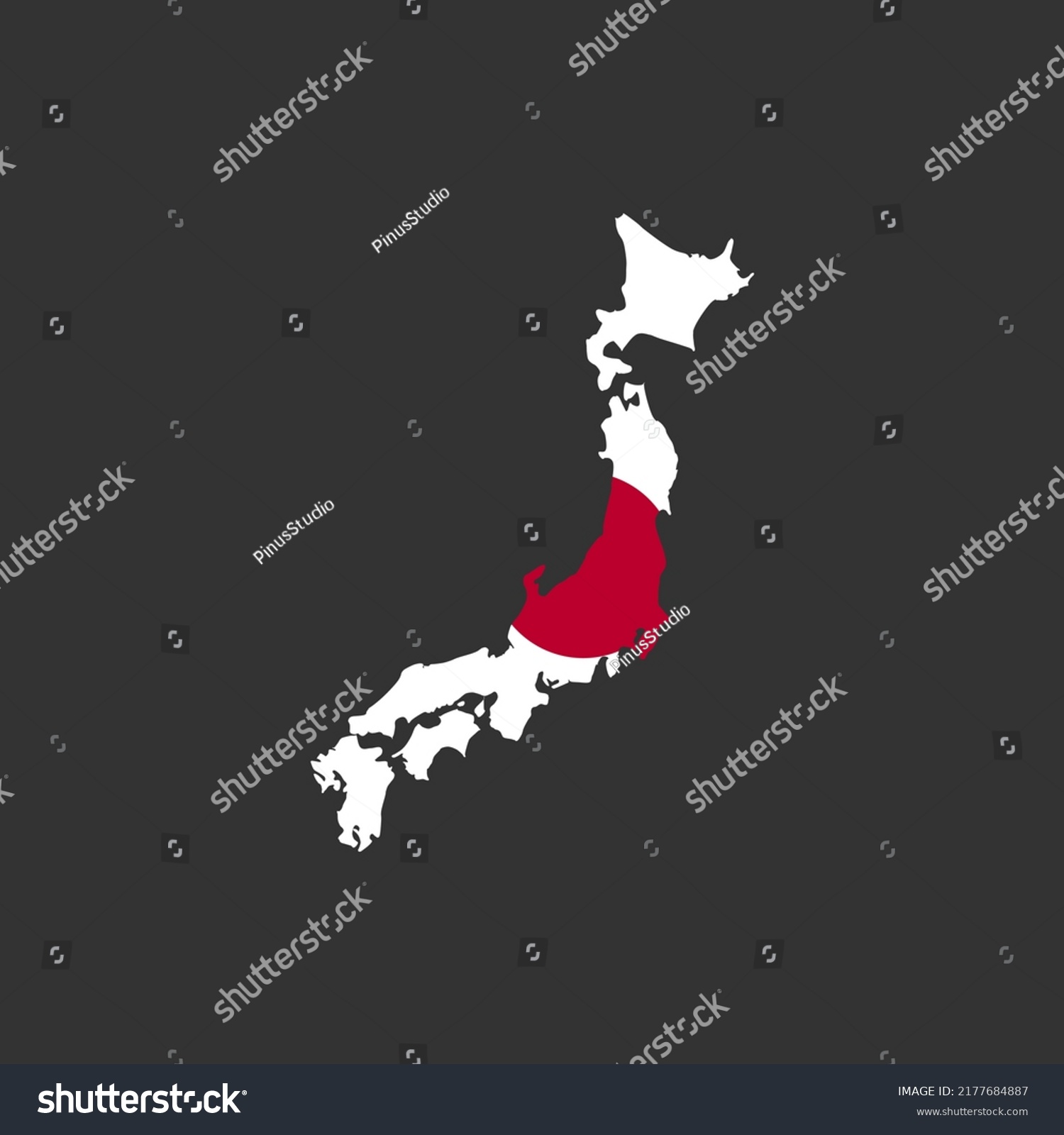 Best Japan Map Icon Full Color Stock Vector (royalty Free) 2177684887 