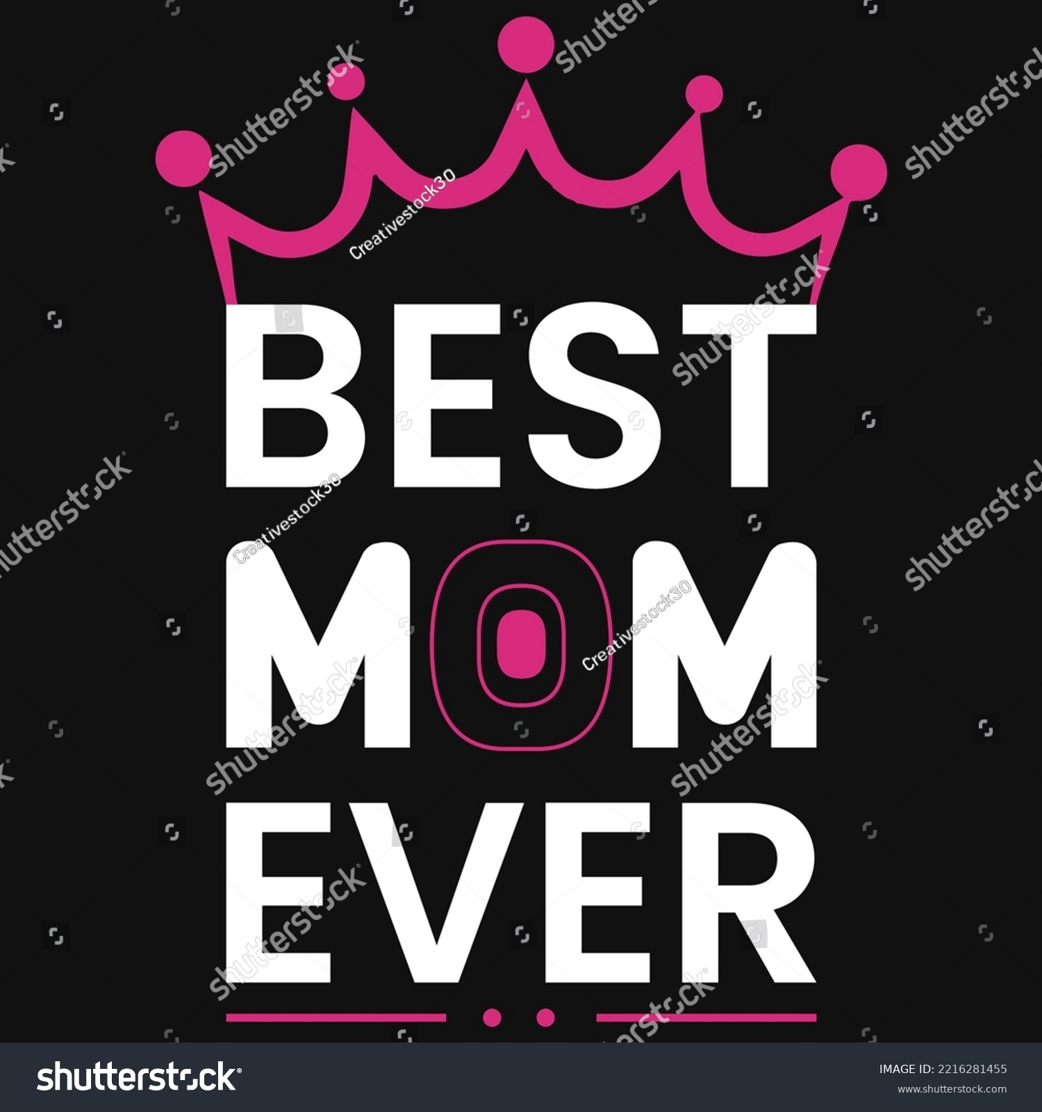 SVG of Best mom ever typography tshirt design svg