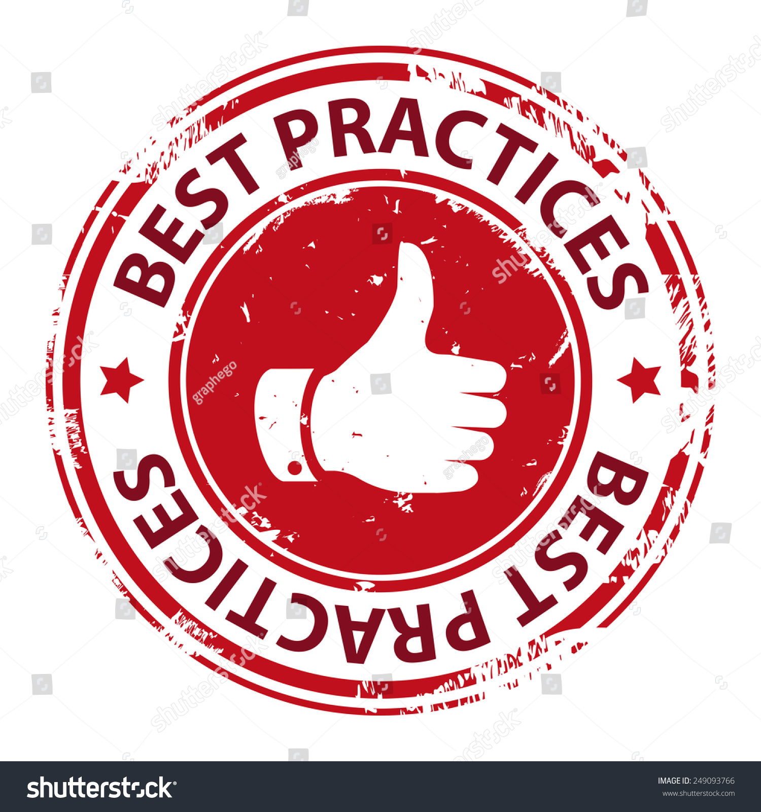 Best Practice Thumbs Symbol Rubber Stamp Stock Vector (Royalty Free