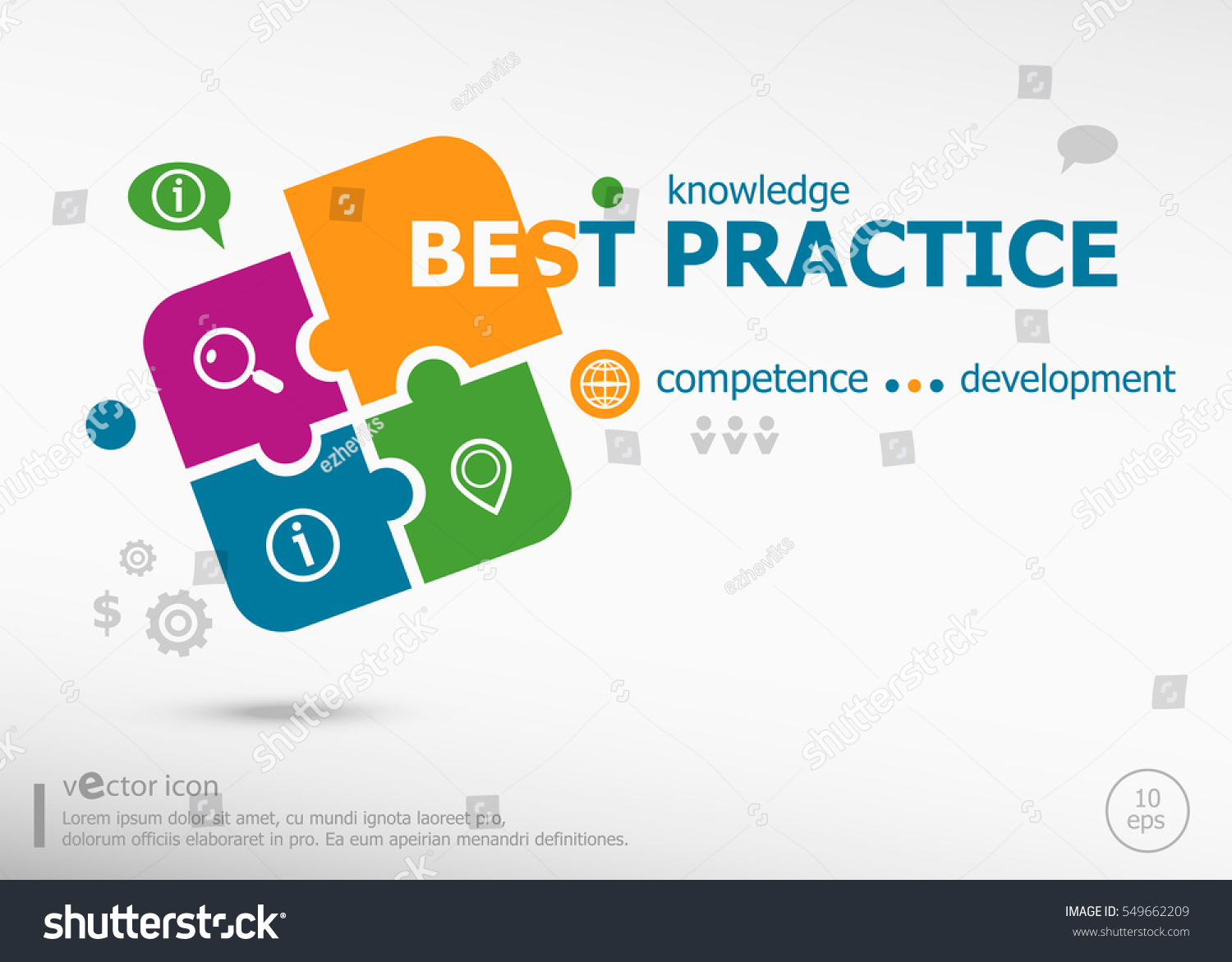 best practice word cloud on colorful stock vector royalty free jigsaw design