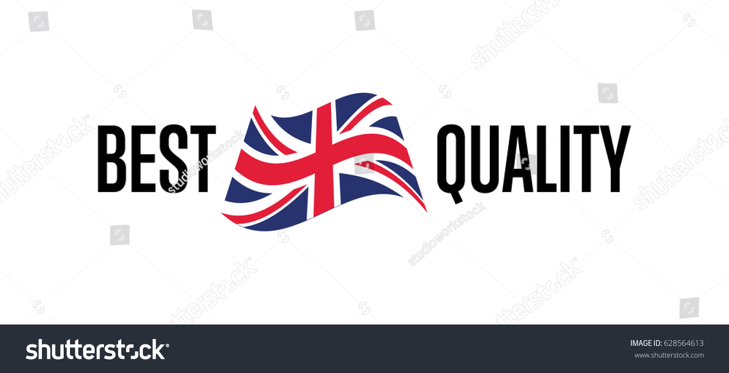 SVG of Best quality label for england products vector illustration isolated on white background. Exporting sticker with british flag, certificate element svg
