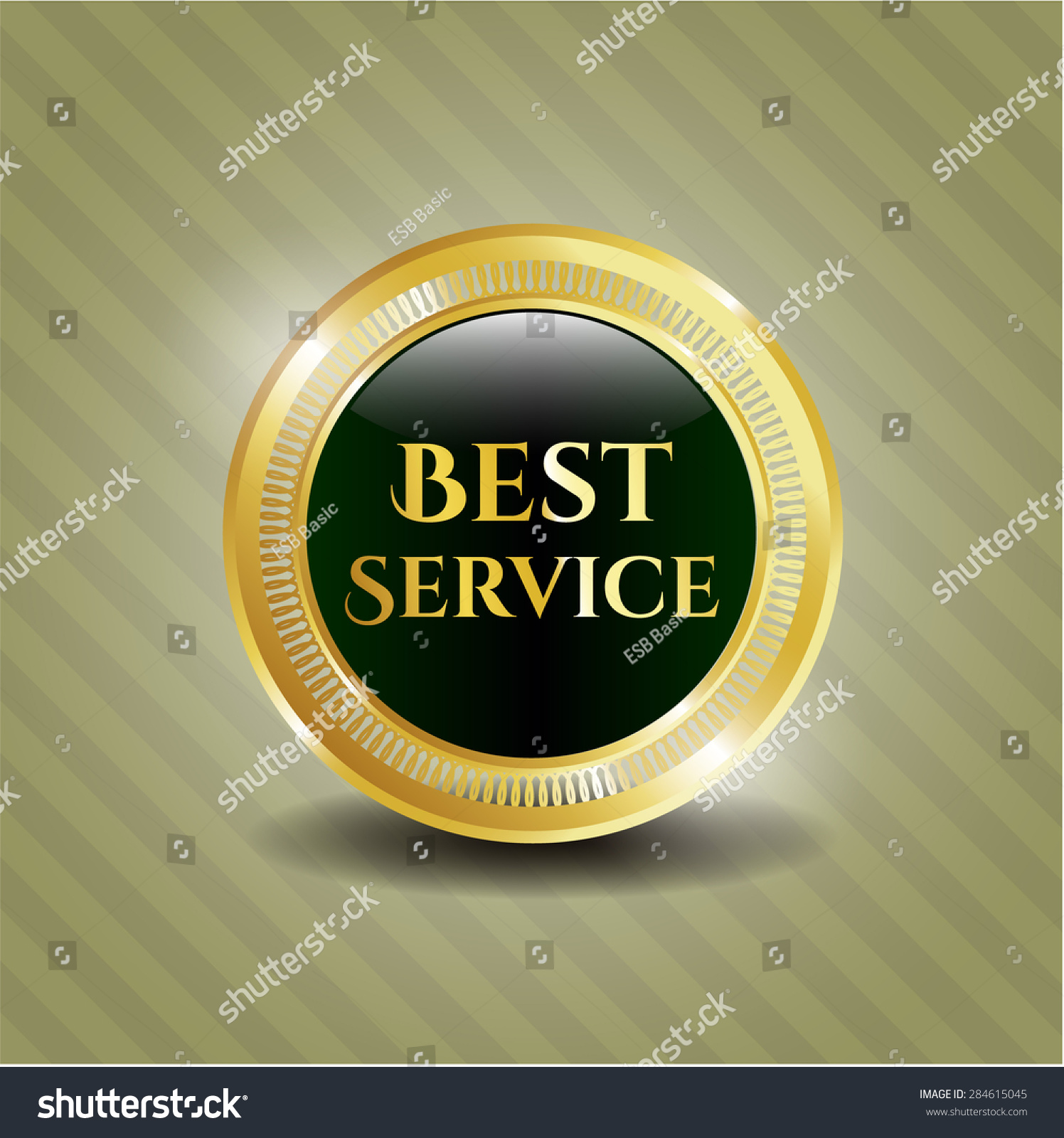 Best Service Gold Badge Abstract Objects Stock Image