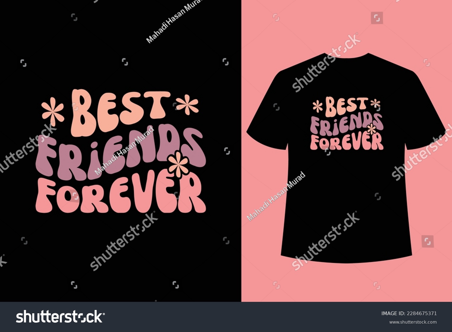 SVG of Best Wavy Retro typography t shirt design, T-shirt Design, Custom T shirt , Gymnastics T shirt, Best Friend, Happy, Faith, Holly Jolly,  svg