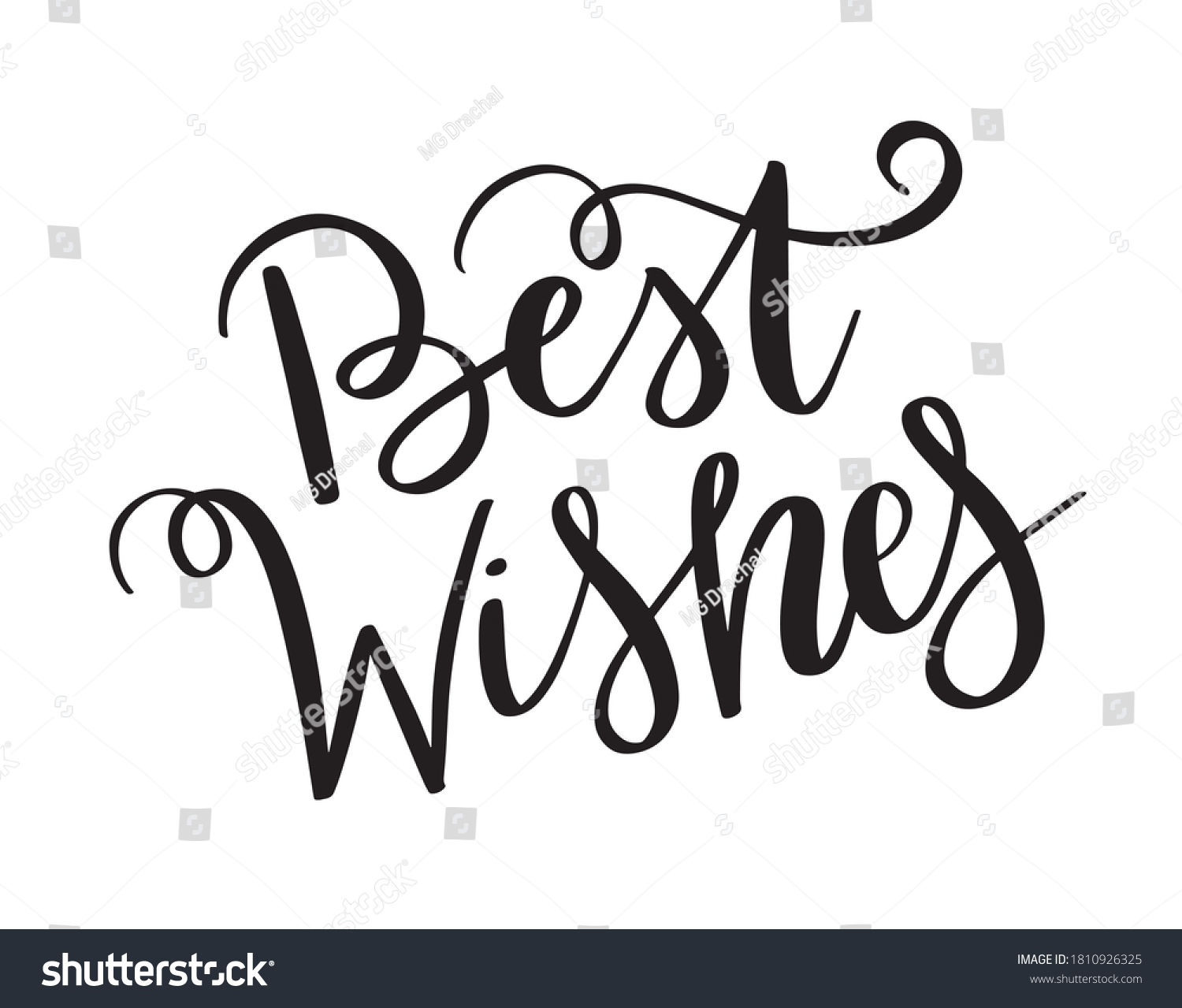 Best Wishes Hand Drawn Lettering Handwritten Stock Vector (Royalty Free ...