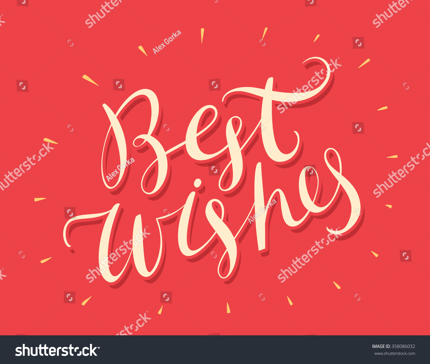 Best Wishes Hand Lettering Stock Vector (Royalty Free) 358086032