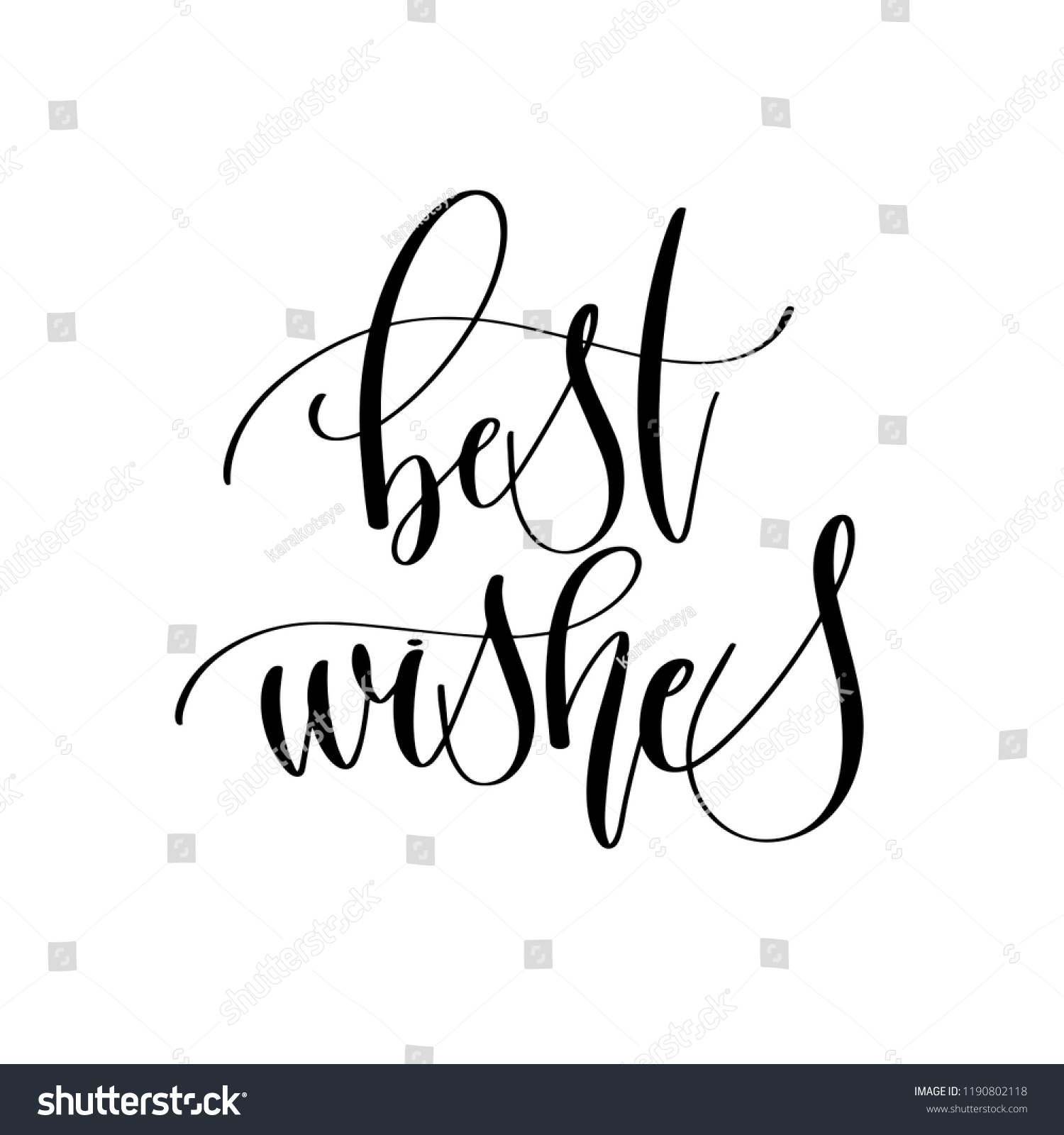 Best Wishes Hand Lettering Overlay Typography Stock Vector (Royalty ...