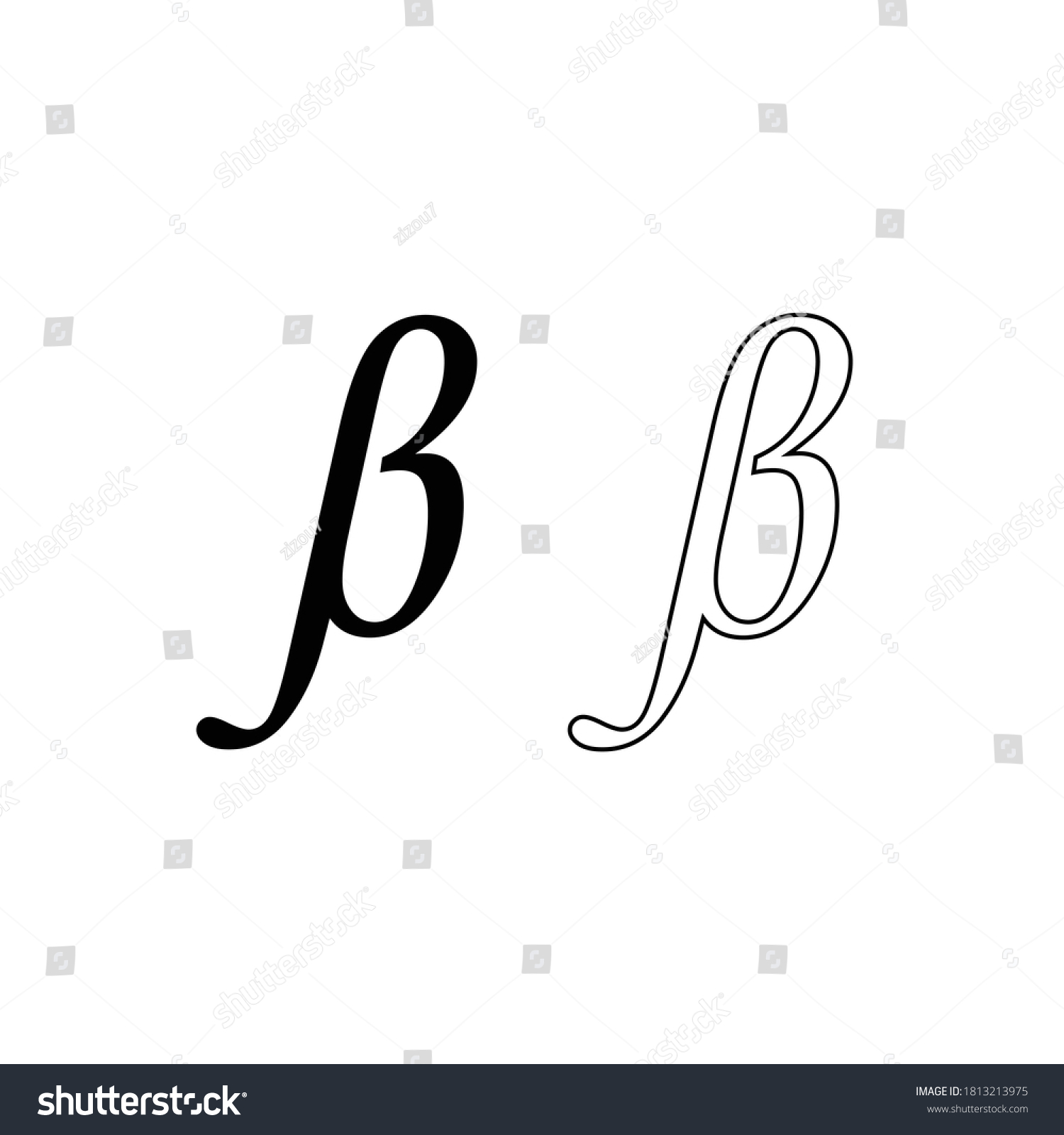 Beta Greek Alphabet Sign Symbol Stock Vector (Royalty Free) 1813213975