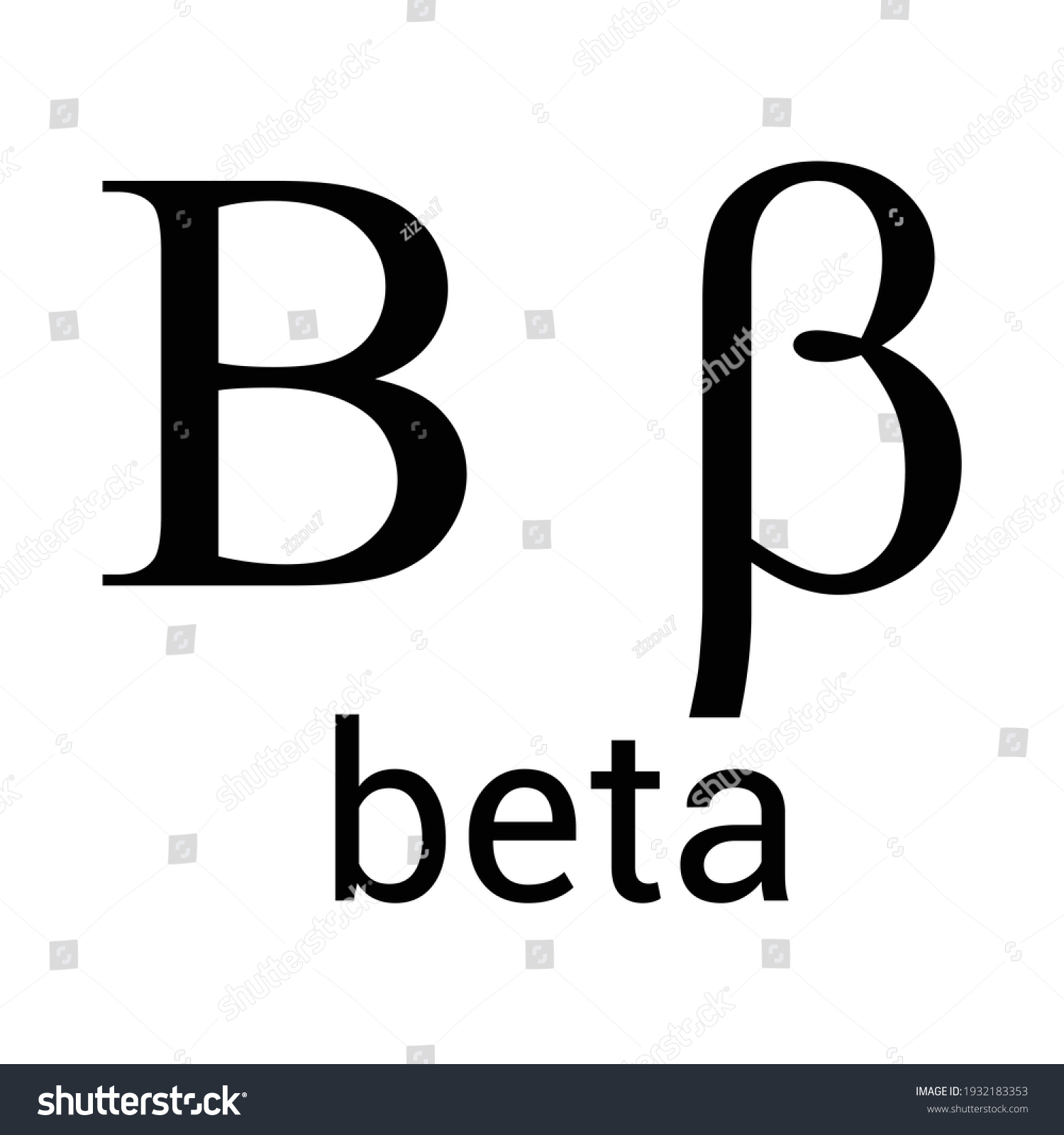 Beta Greek Letter Symbol On White Stock Vector (Royalty Free) 1932183353