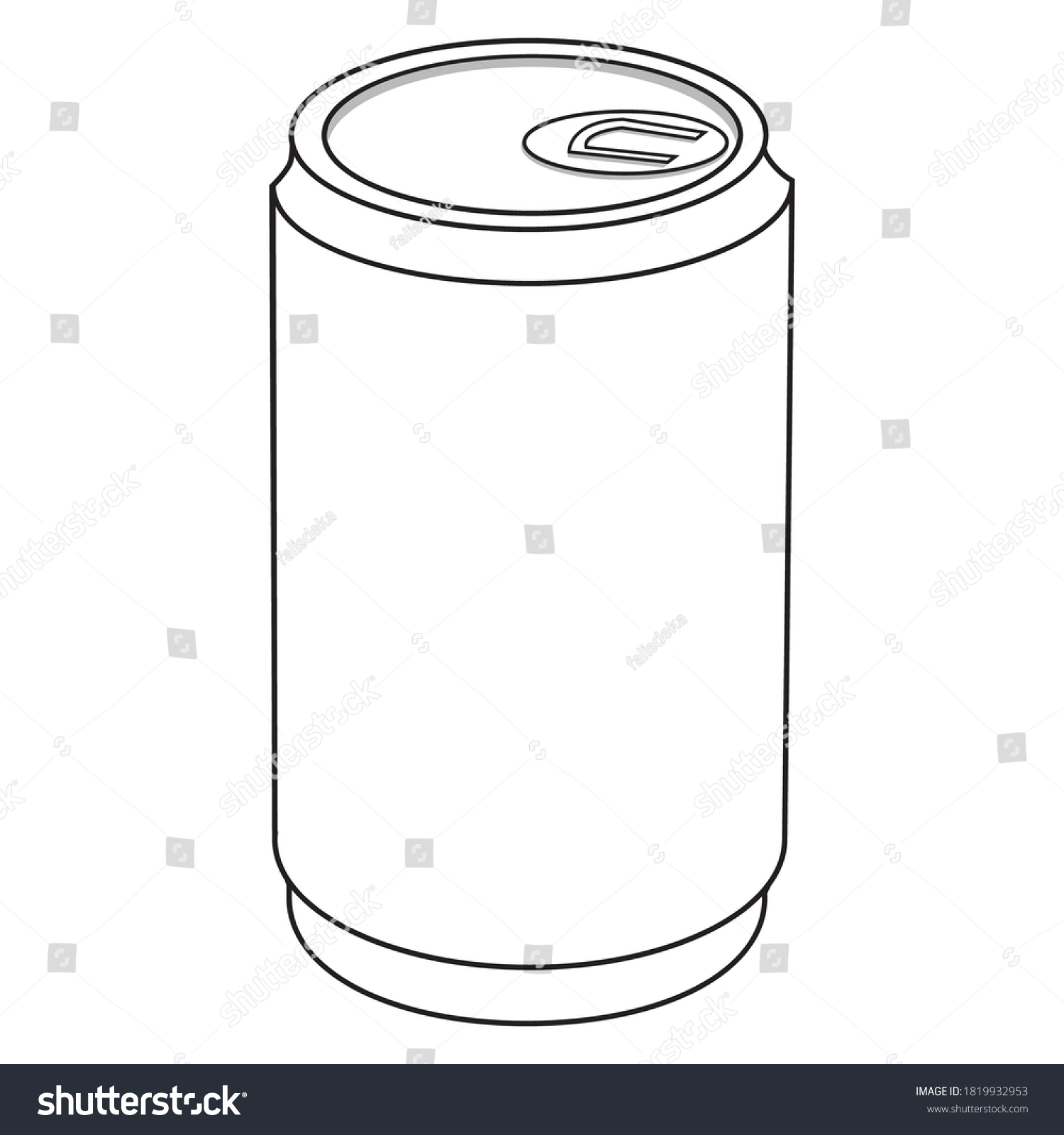 Beverage Cans Line Vector Illustrationisolated On Stock Vector (Royalty ...