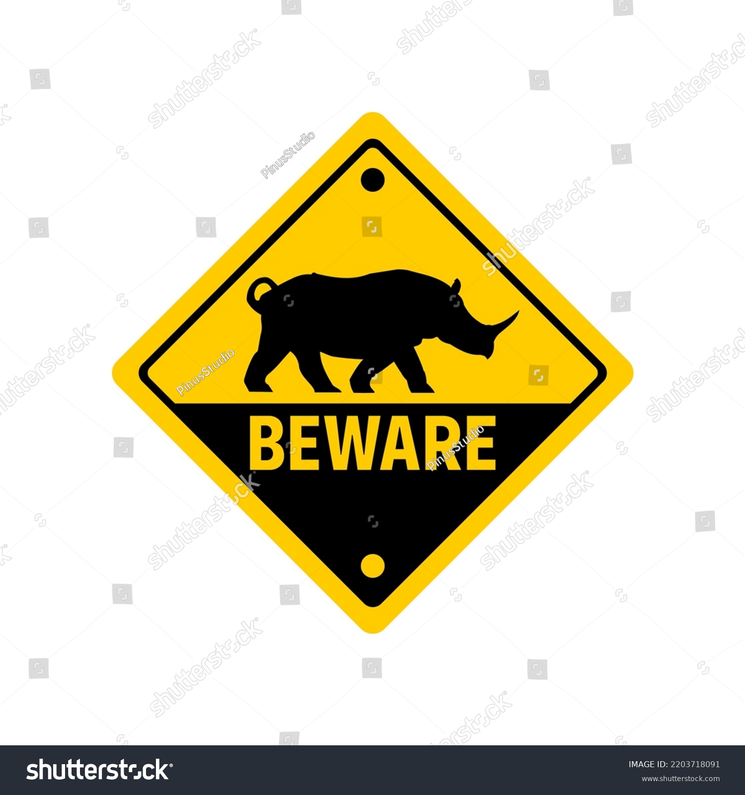 37 Rhino beware sign Images, Stock Photos & Vectors | Shutterstock