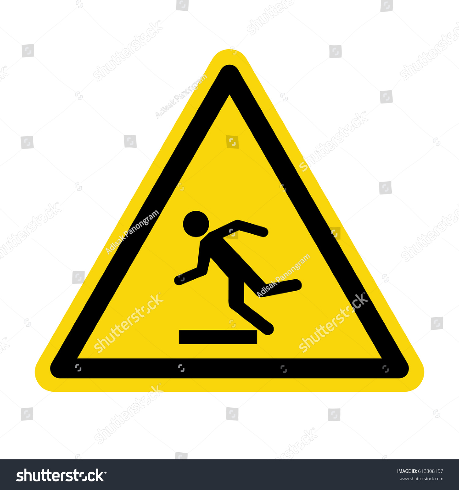 Beware Uneven Floor Sign Symbol Vector Stock Vector (Royalty Free ...