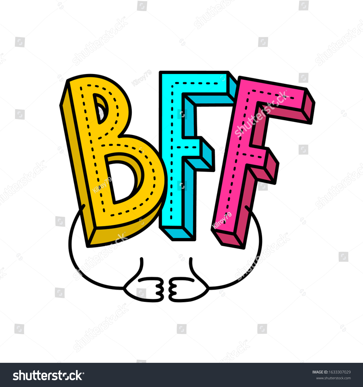 Bff Best Friends Forever Colorful Logo Stock Vector Royalty Free