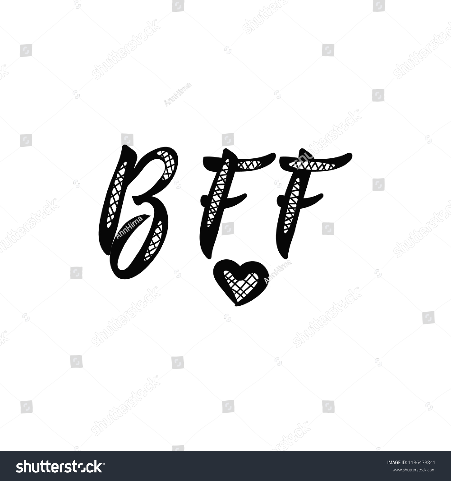 Bff Best Friends Forever Lettering Hand Stock Vector Royalty Free 1136473841 Shutterstock 