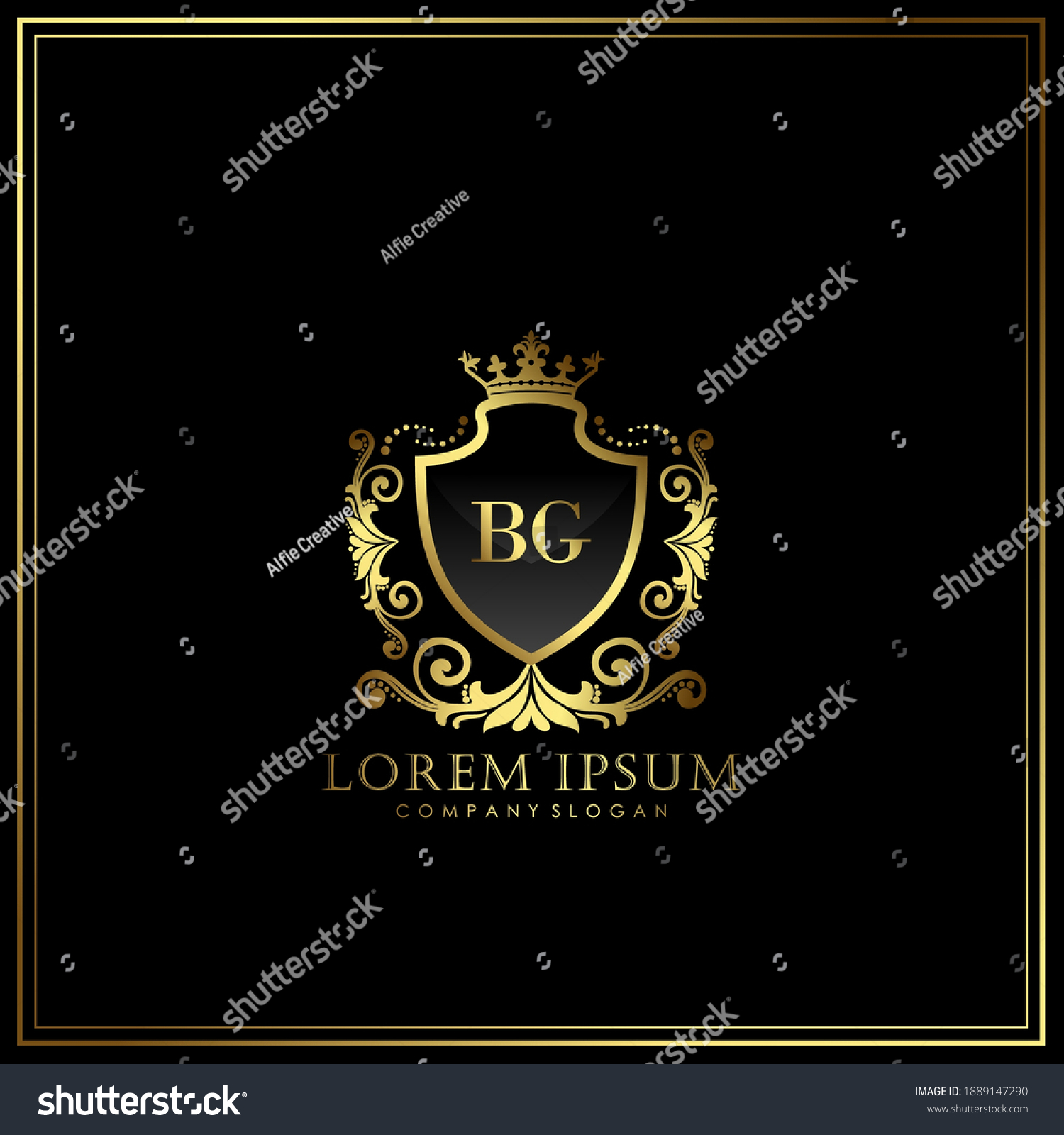 Bg Initial Letter Luxury Logo Template Stock Vector (royalty Free 