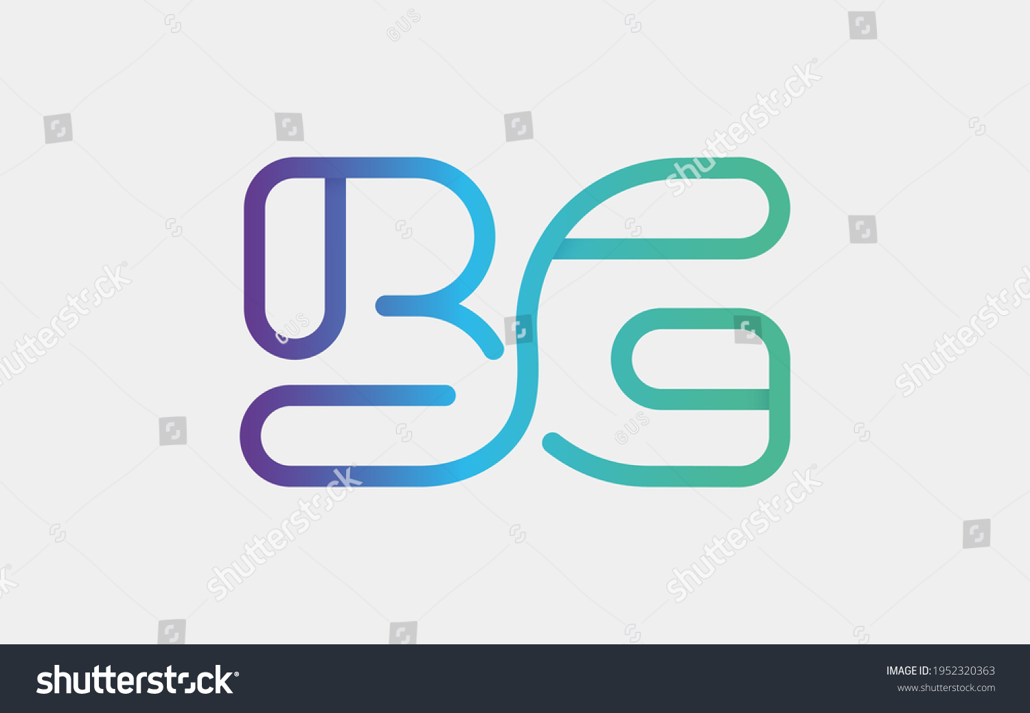SVG of BG Monogram tech with a monoline style. Looks playful but still simple and futuristic. A perfect logo for your tech company or any futuristic design project. svg