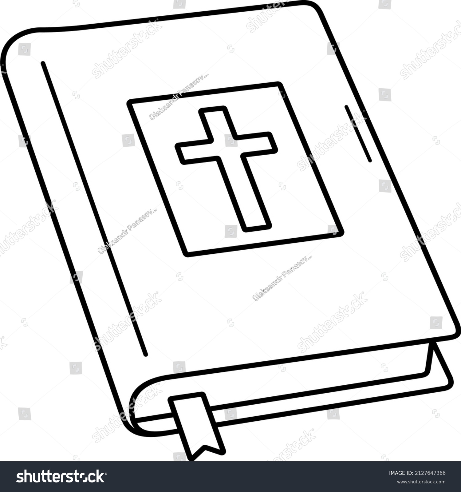 Bible Book Vector Outline Illustration Stock Vector (Royalty Free ...