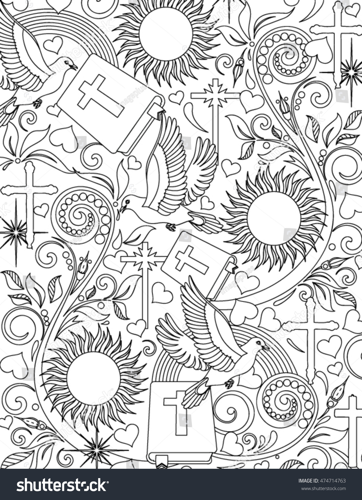 Bible Coloring Page Stock Vector (Royalty Free) 474714763