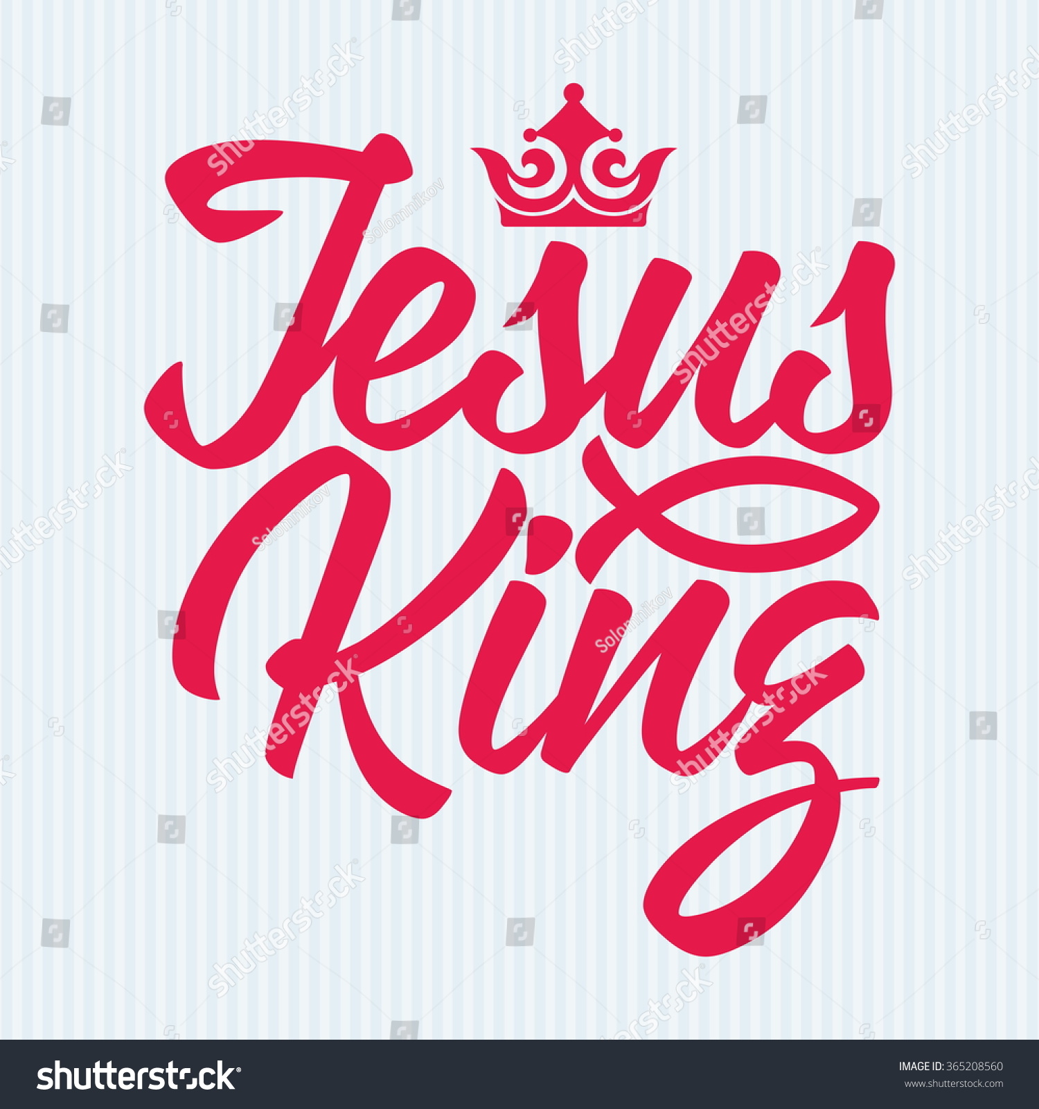 Bible Lettering. Christian Art. Jesus - King. Stock Vector Illustration ...