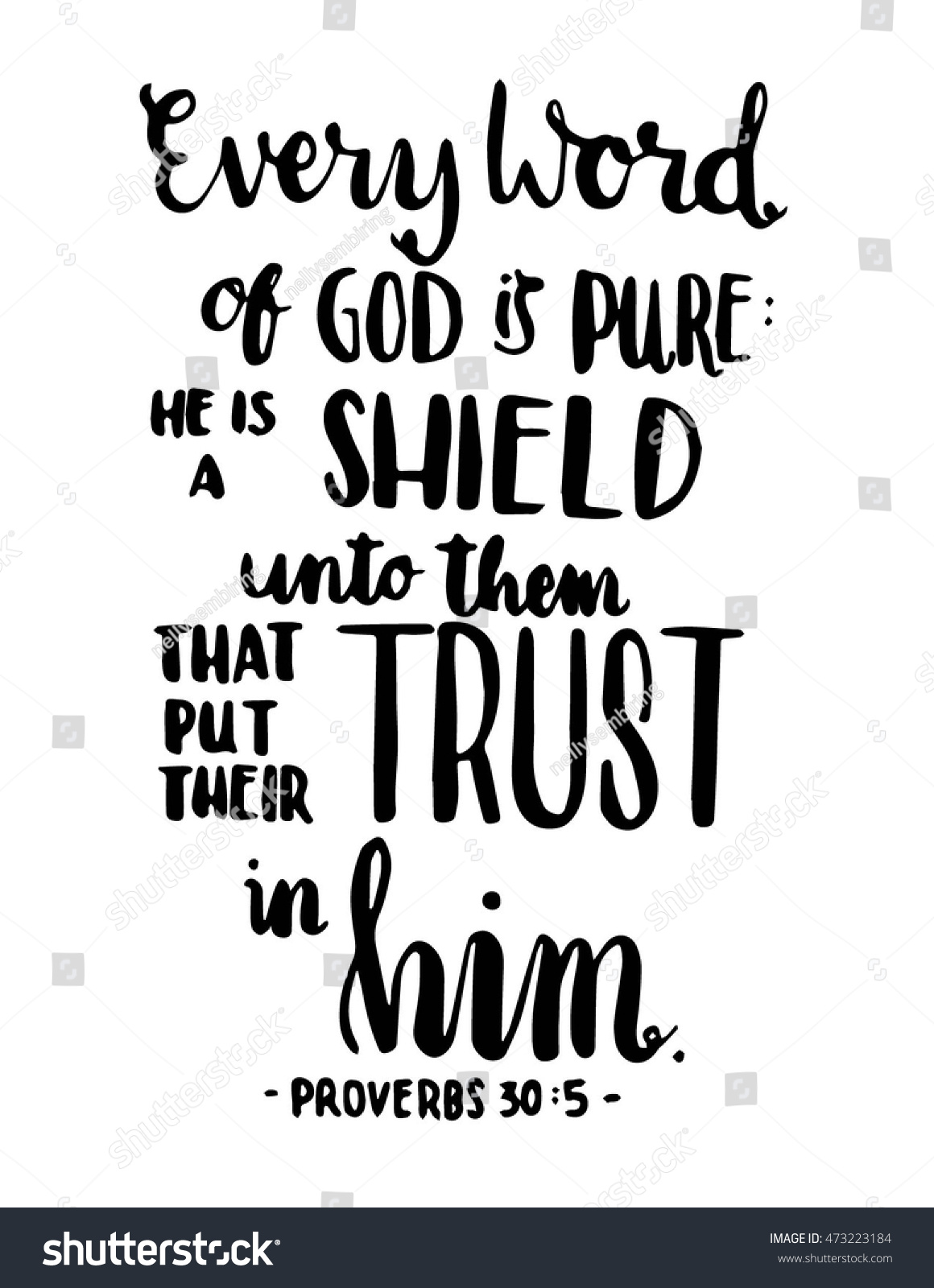 Bible Quote Every Word God Pure Stock Vector 473223184 - Shutterstock