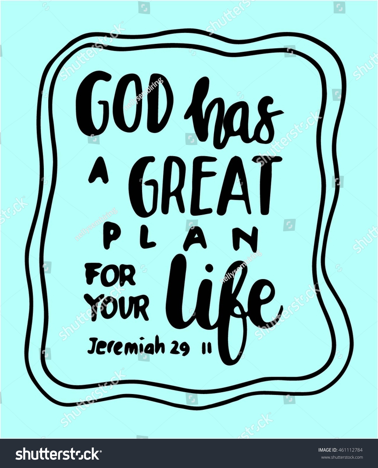 Bible Quote God Has A Great Plan For Your Life hand Lettered Quote