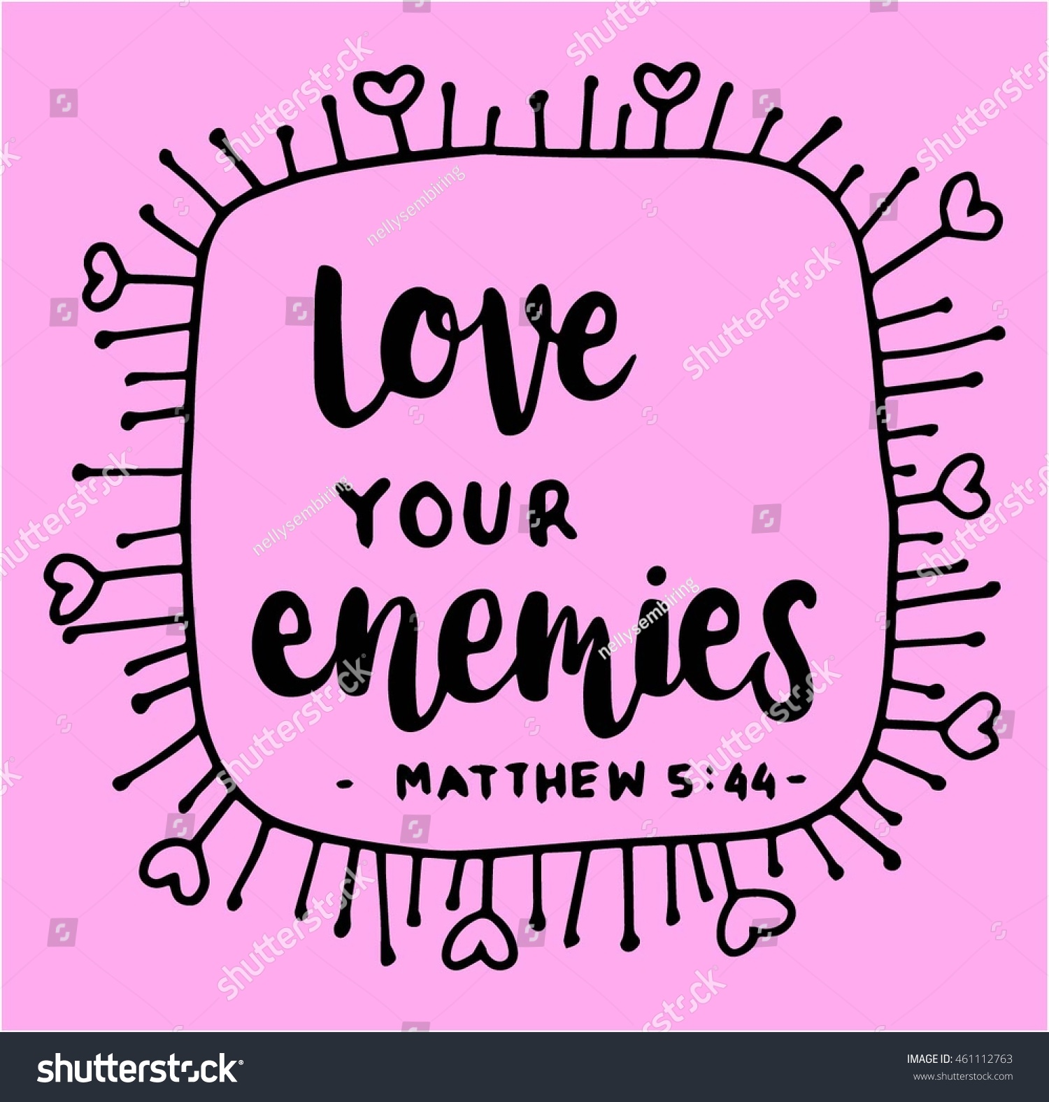 Bible Quote Love Your Enemies hand Lettered Quote Bible Verse Modern Calligraphy