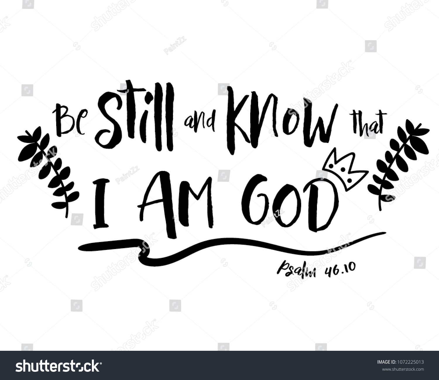 Bible Verse Psalm 46 10 Be Stock Vector Royalty Free