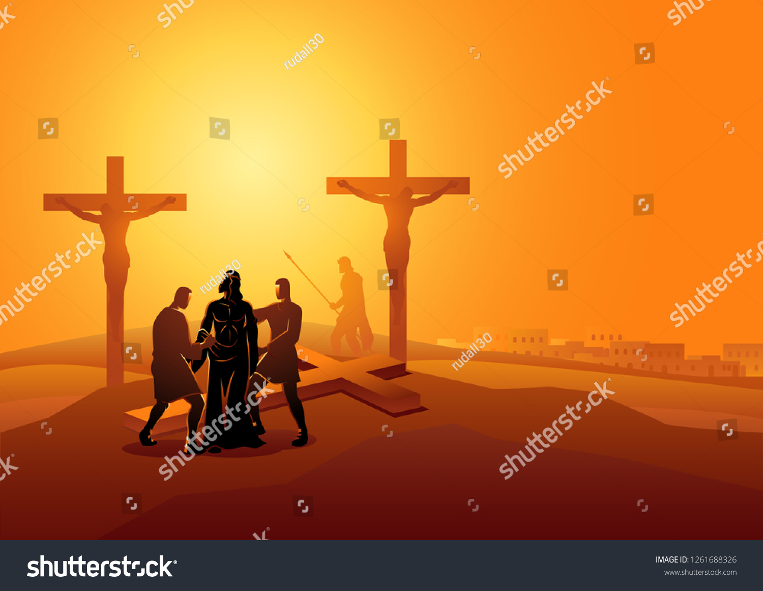 Biblical Vector Illustration Series Way Cross Stock Vector (Royalty ...