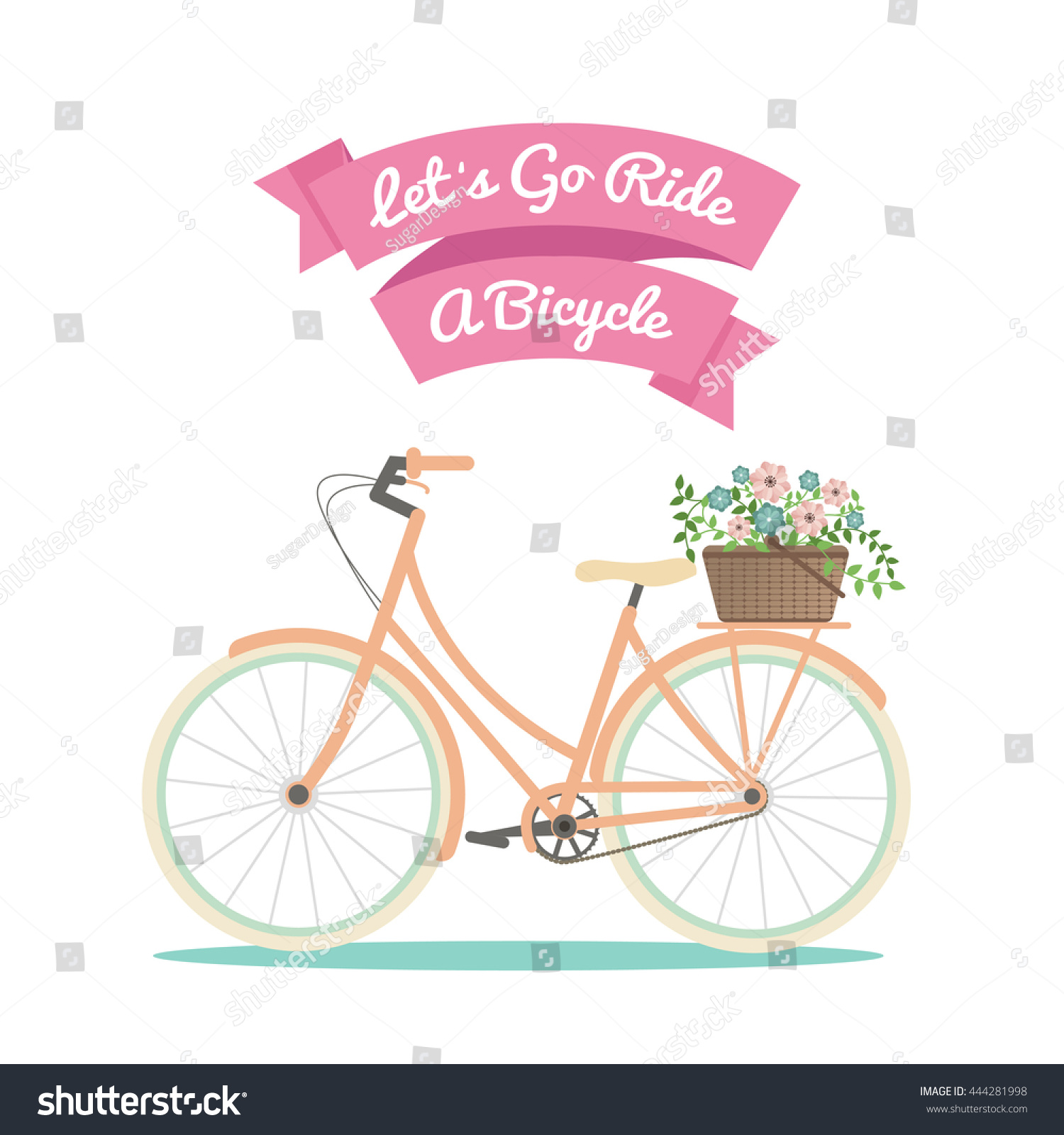 Bicycle Background Vector - 444281998 : Shutterstock