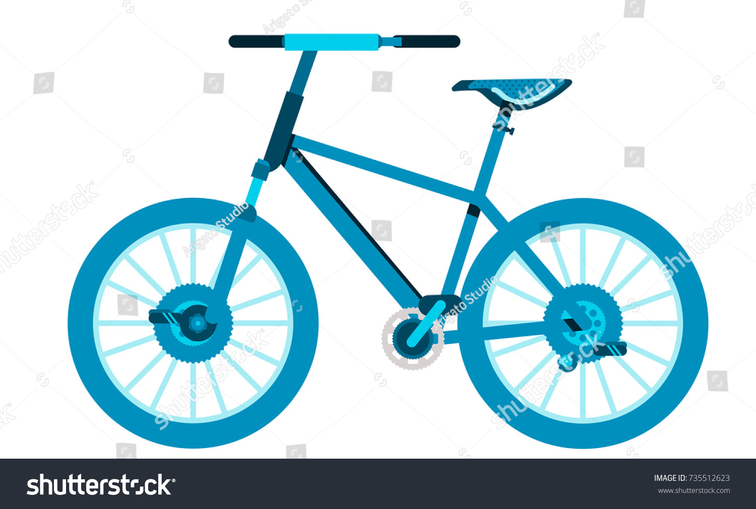 Bicycle Isolated Side View Vector Illustration Stock Vector Royalty