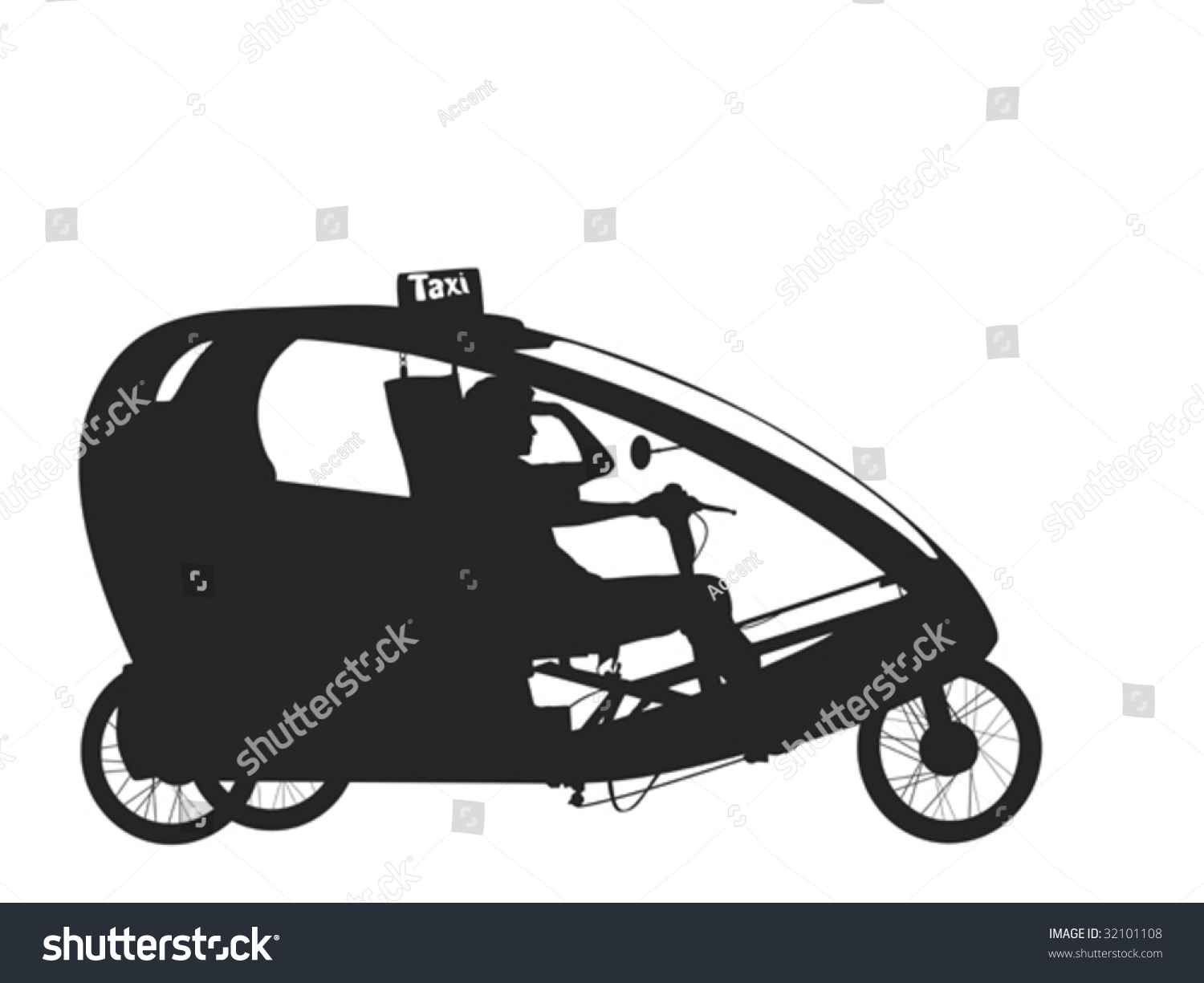 black taxi silhouette, side view, transportation clip art preview