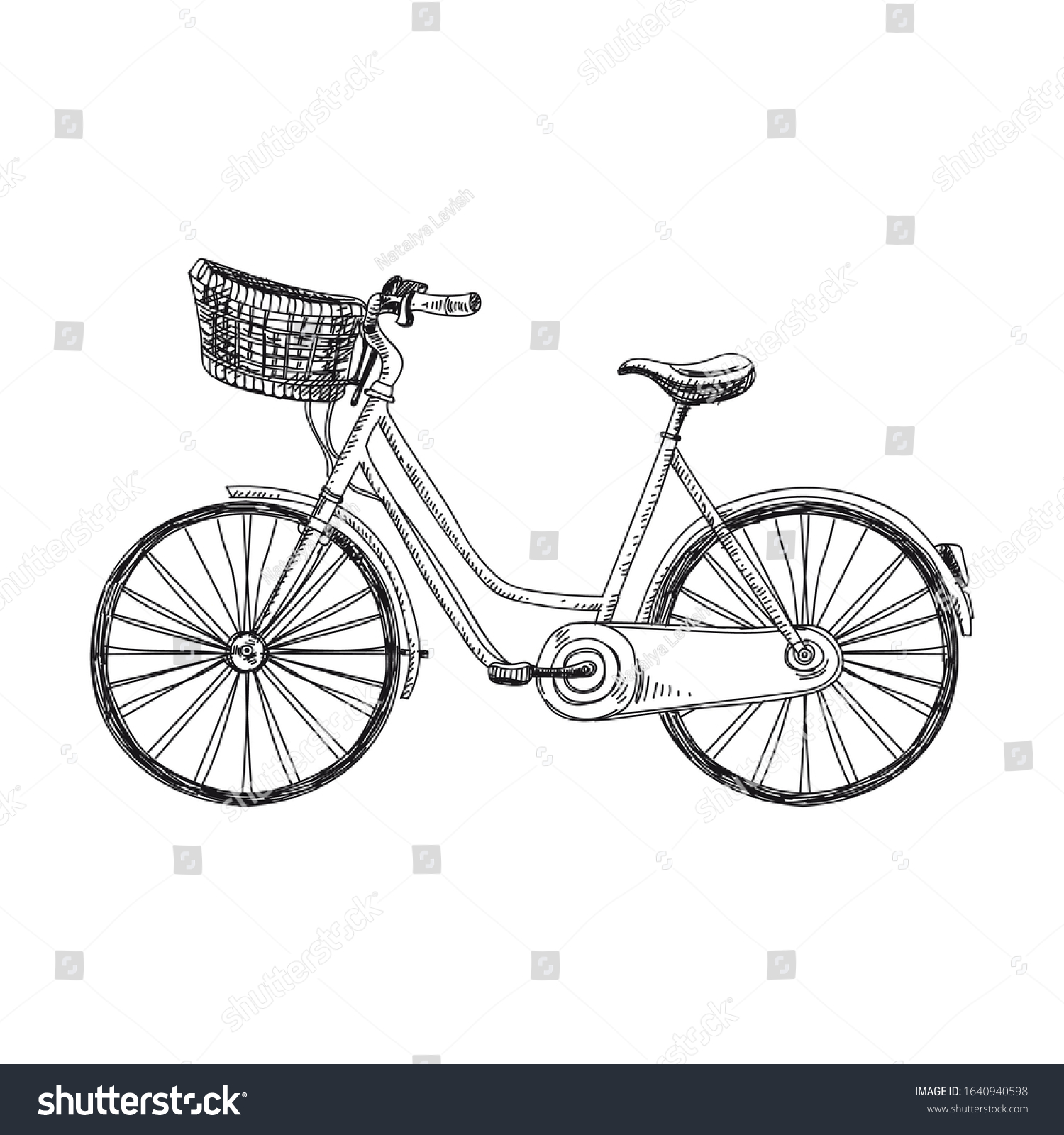 white vintage bike with basket