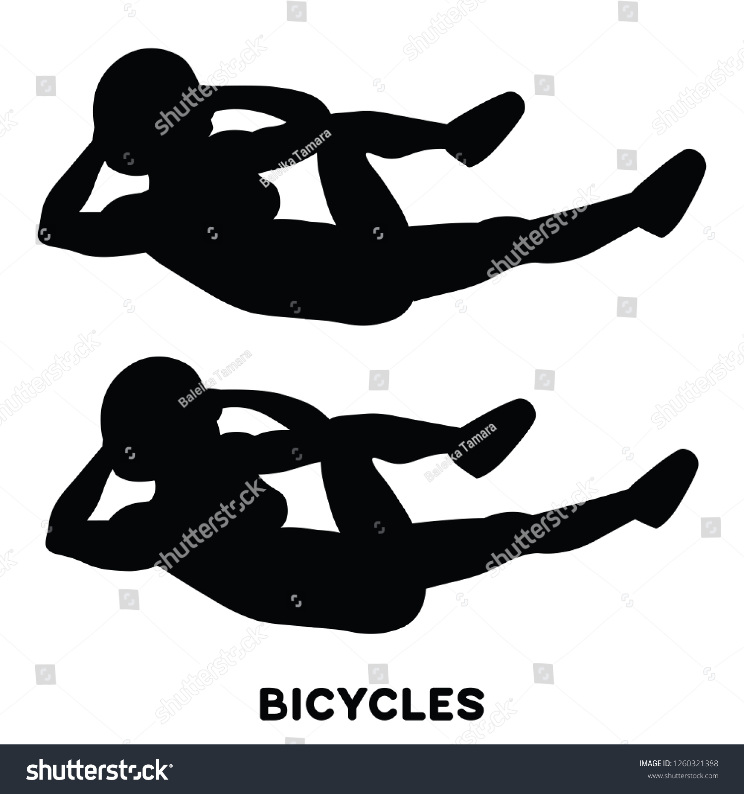 Bicycles Elbow Knee Crunches Cross Body Stock Vector Royalty Free 1260321388 Shutterstock 3507