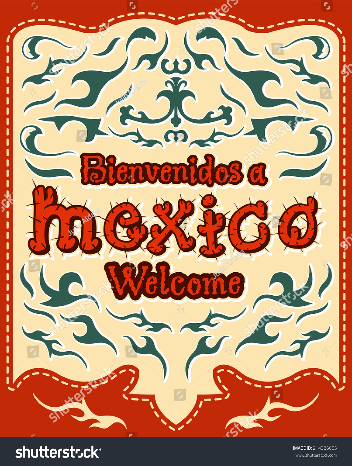 Bienvenidos Mexico Welcome Mexico Spanish Text Stock Vector Royalty Free 214326655 Shutterstock 1045