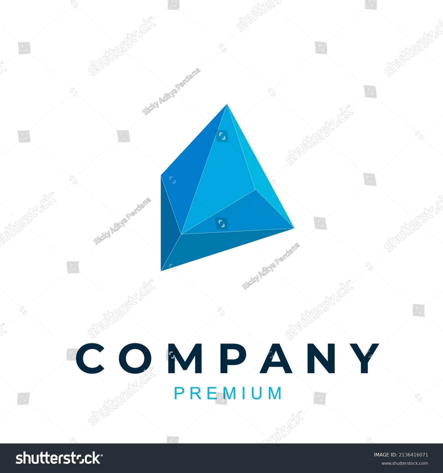 SVG of Big and blue diamond stone logo svg