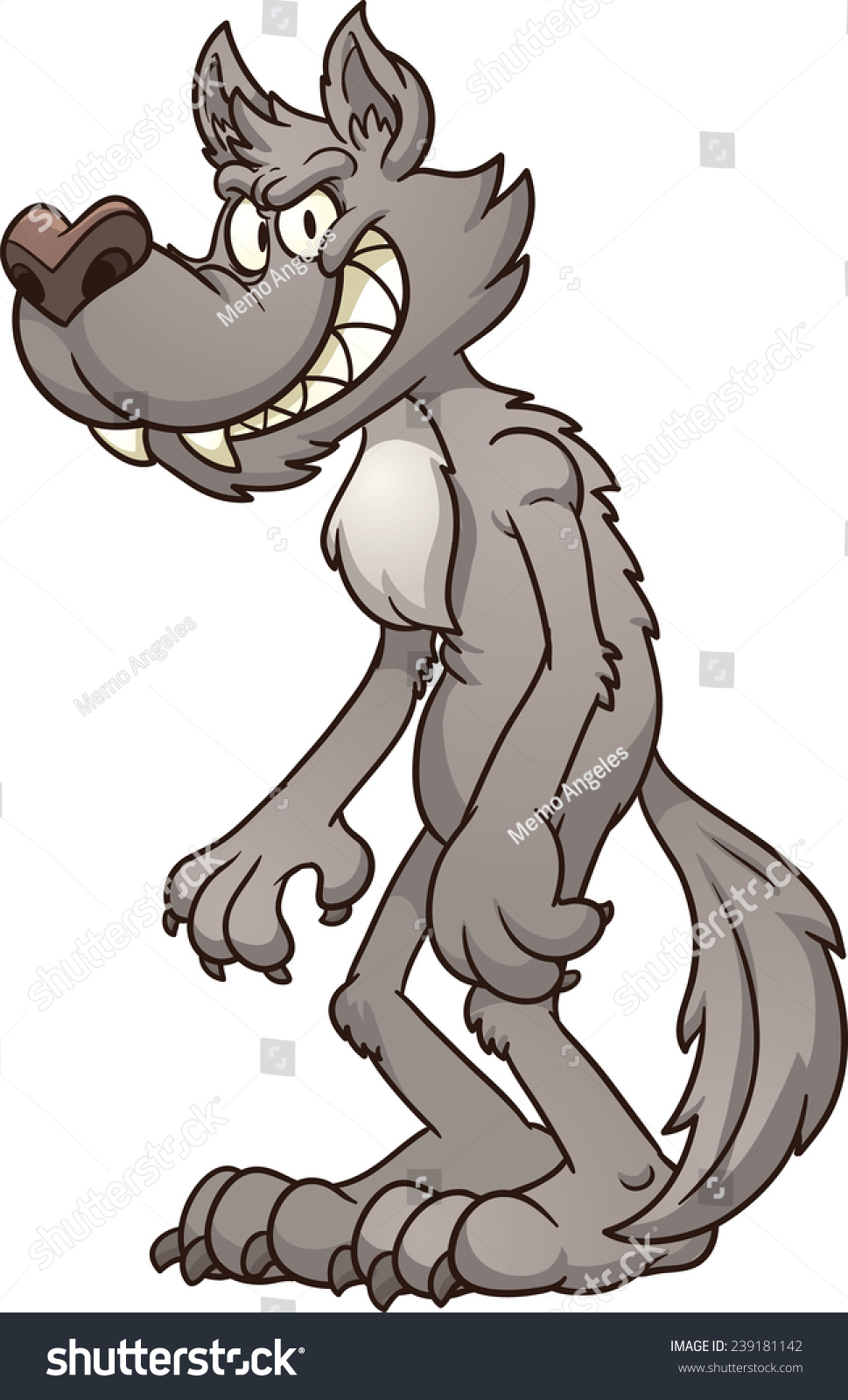 Big Bad Wolf Vector Clip Art Stock Vector 239181142 - Shutterstock