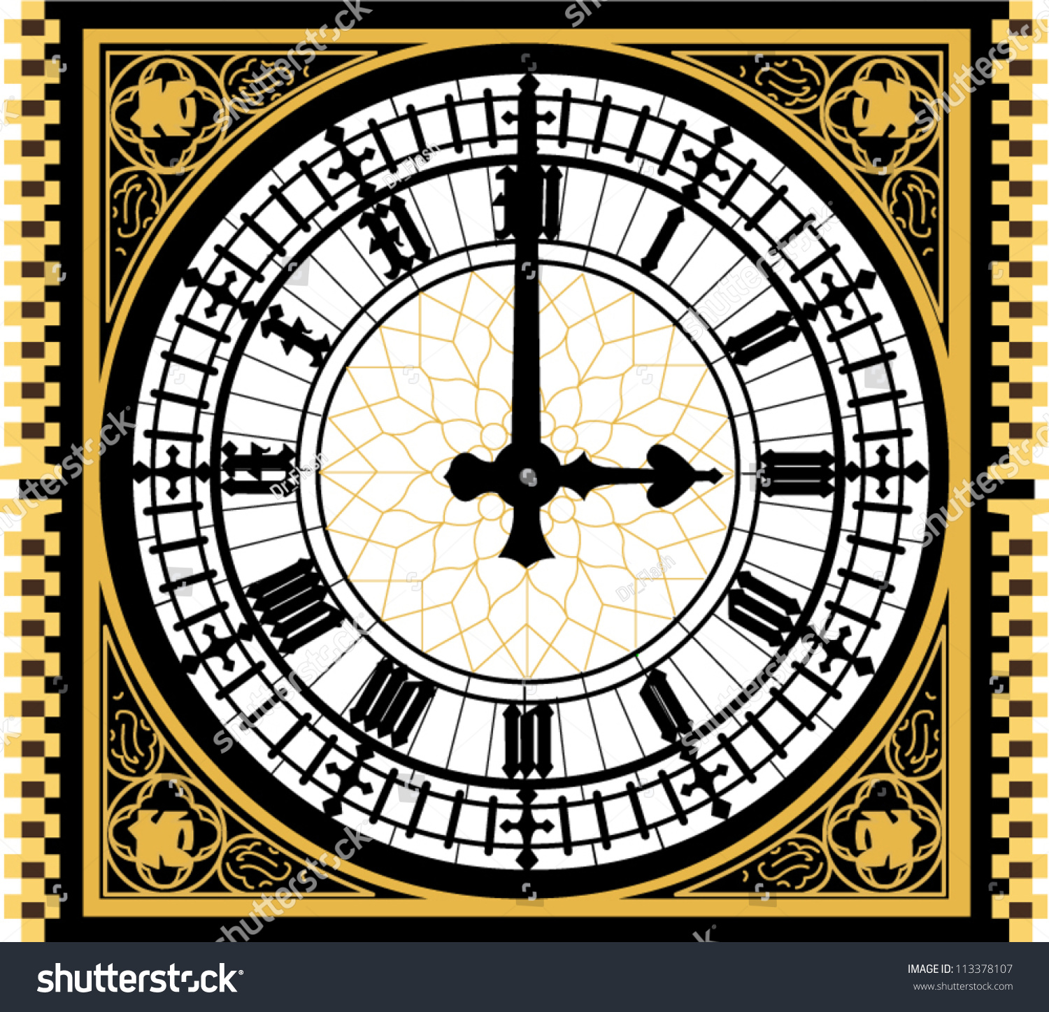 Big Ben Clock Very High Detail Stock Vector 113378107 - Shutterstock