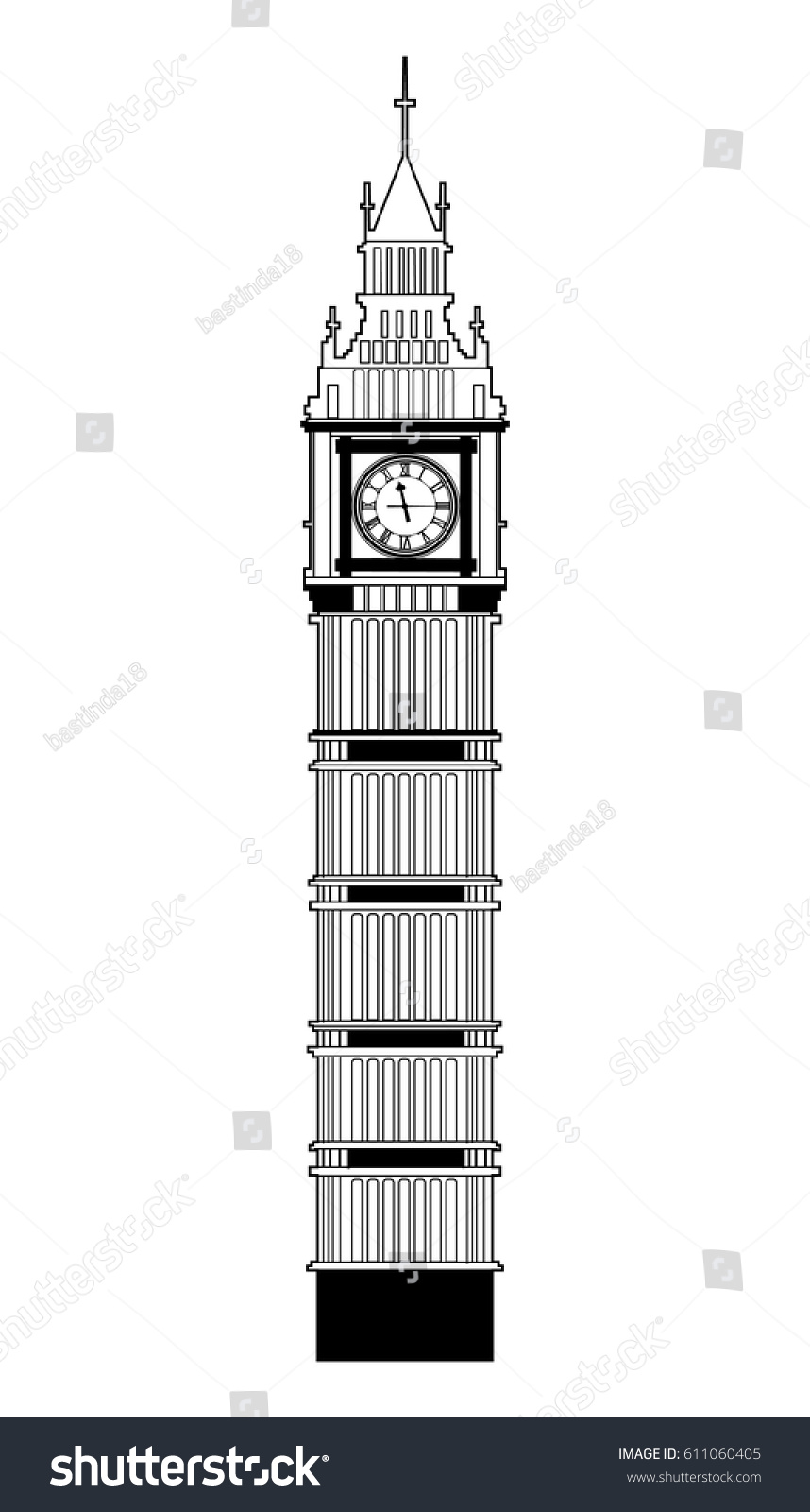 Big Ben Vector Stock Vector 611060405 - Shutterstock