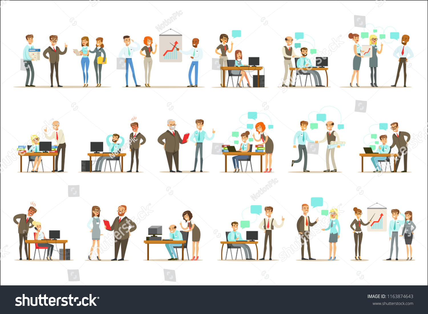 Big Boss Managing Supervising Work Office Stock Vector (Royalty Free ...