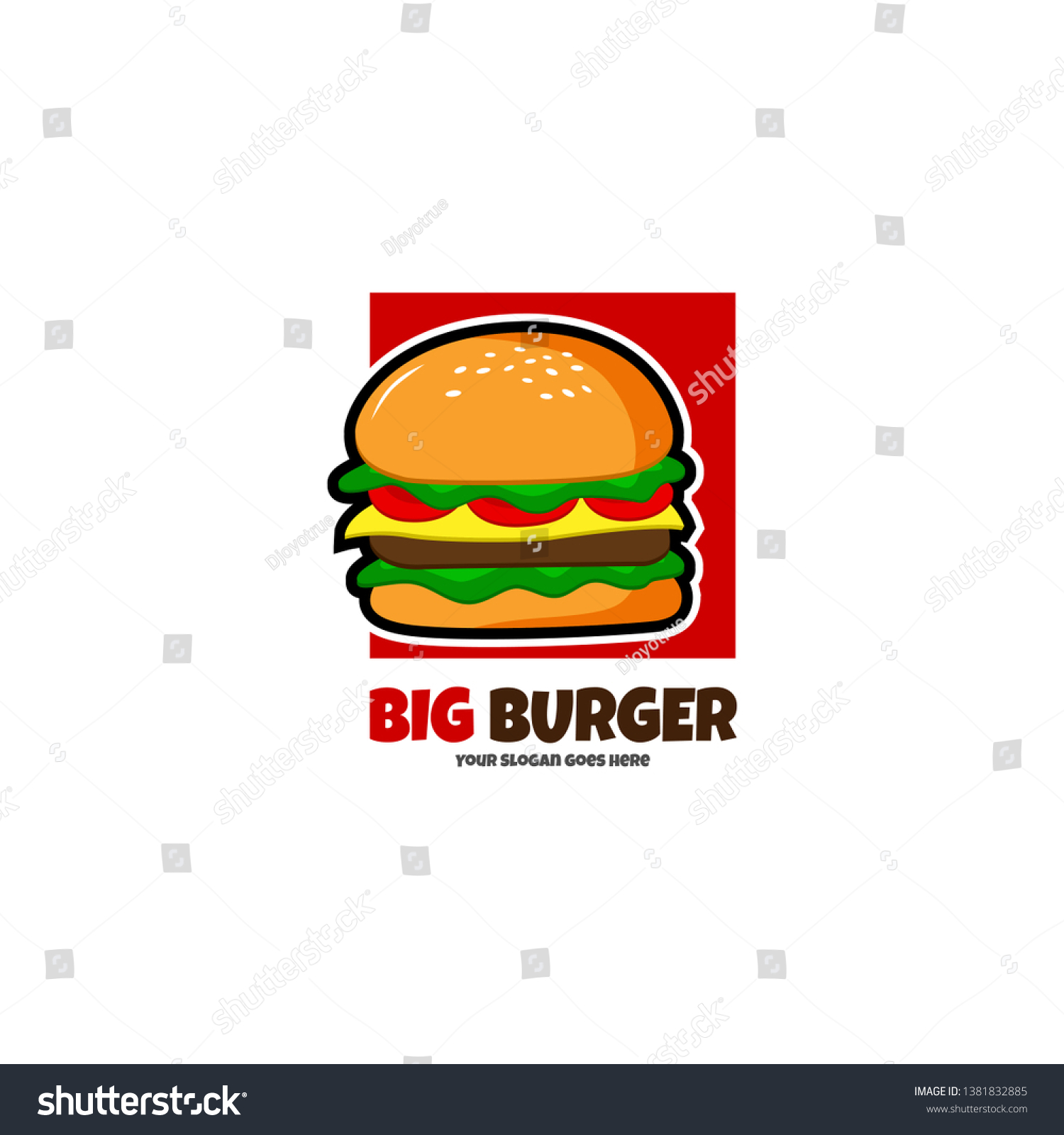 Big Burger Icon Design Vector Template Stock Vector (Royalty Free ...